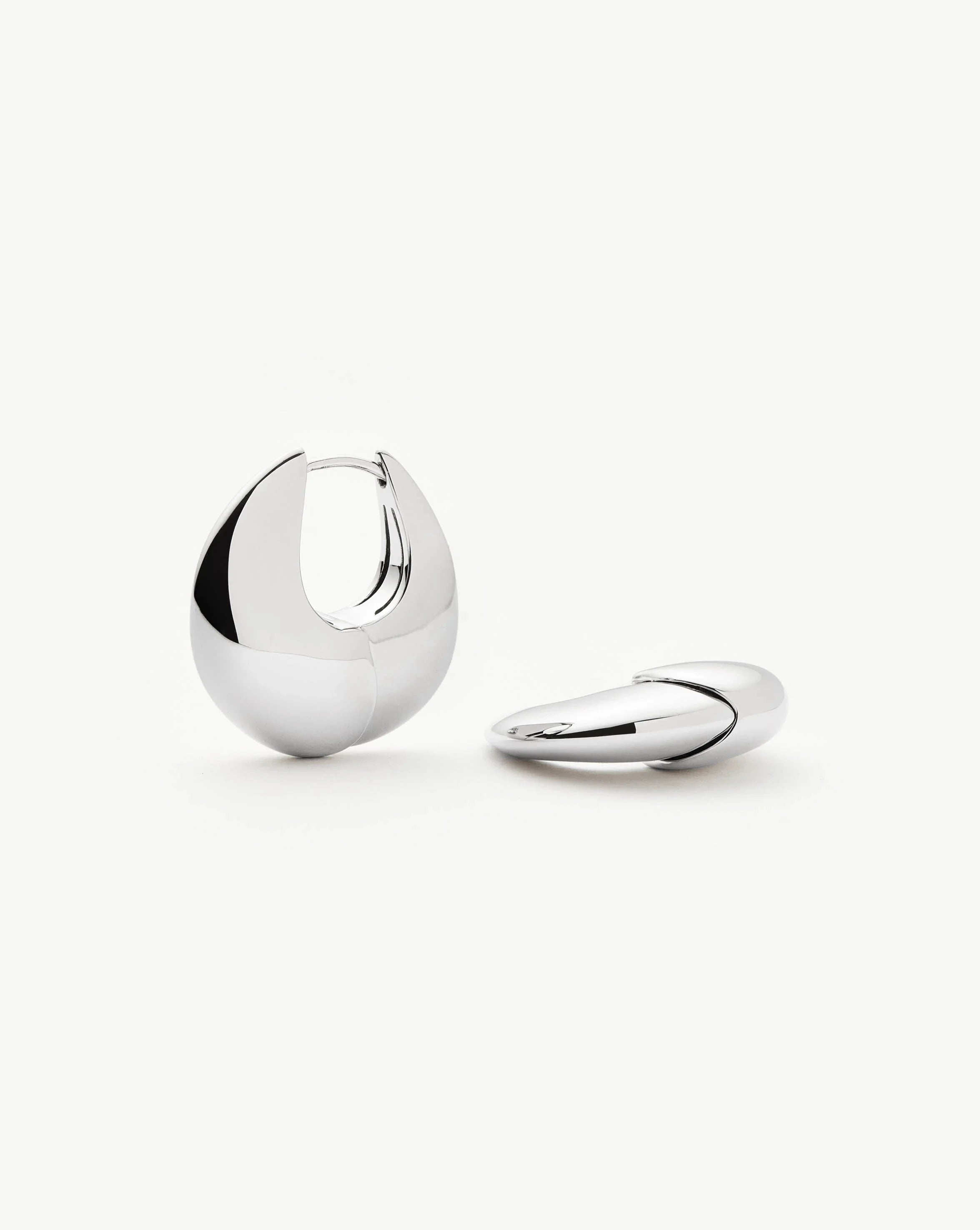 Stylish Sculptural Pebble Small Hoop Earrings - Silver Plated Jewelry for Women | Perfect for Everyday Wear, Office & Date Night