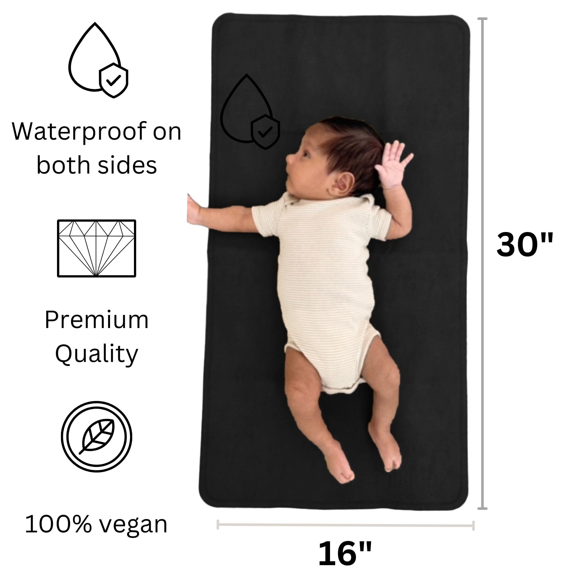 Uniklook Vegan Leather Portable Baby Changing Pad - Waterproof Travel Diaper Mat 16