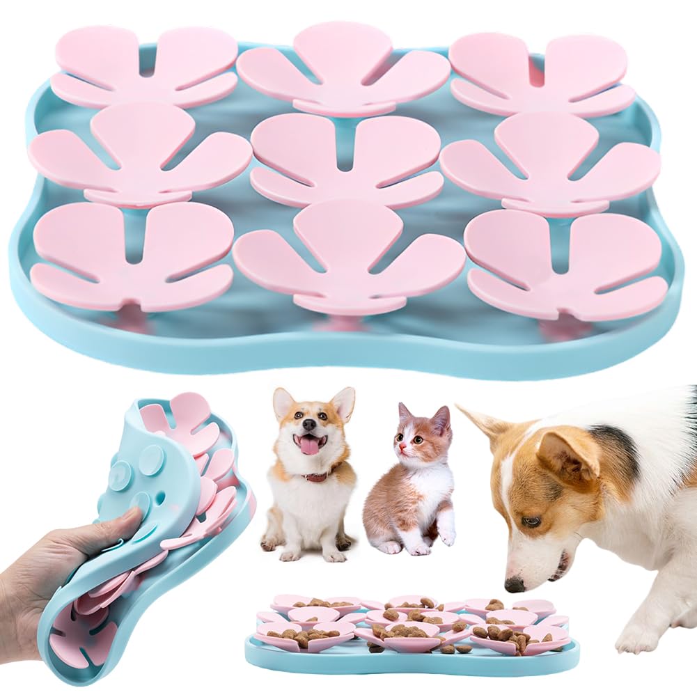 Premium Slow Feeder Dog Bowl - Non-Slip Silicone Lick Mat for Anxiety Relief & Training | Interactive Puzzle Feeder for All Breeds | Perfect for Fast Eaters, Wet Food, and Calming Pets (Suction Cup Base) - Great for Mealtime Enrichment and Puppy Training