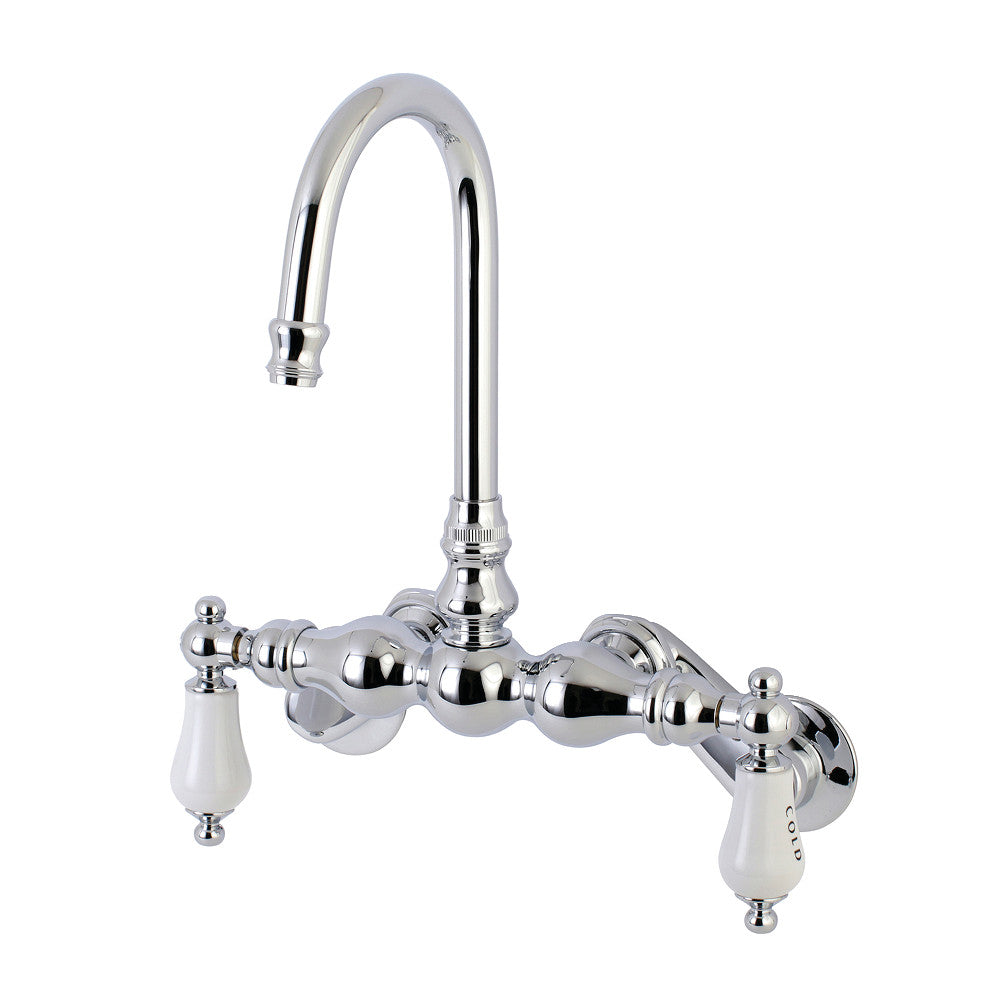 Kingston Brass AE86T1 Aqua Vintage Adjustable Wall Mount Tub Faucet - Classic Bathroom Fixture for Clawfoot & Freestanding Tubs, Perfect for Vintage & Farmhouse Style Bathrooms