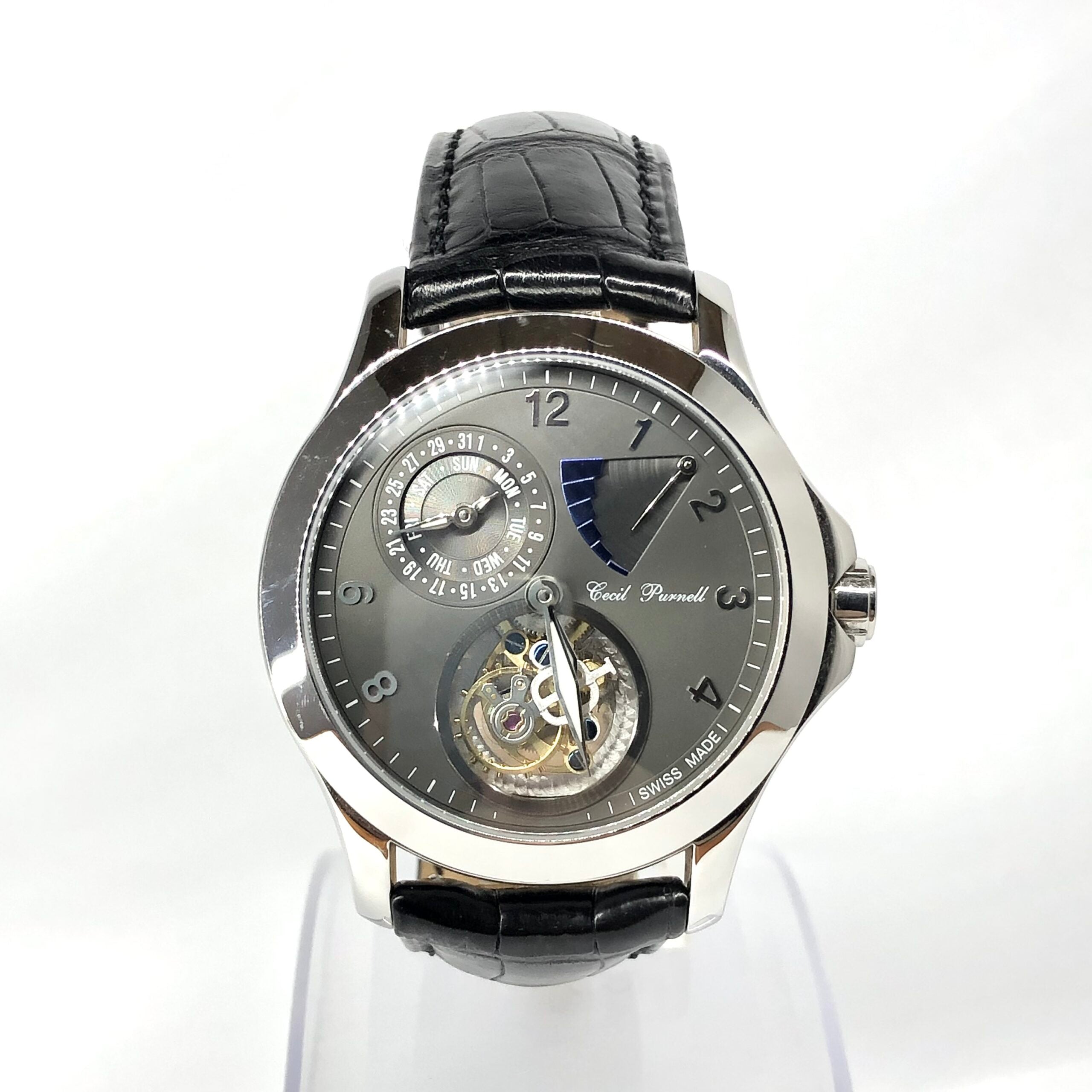 Cecil Purnell Luxury Tourbillon Stainless Steel Watch - Limited Edition Men's Timepiece for Business & Formal Occasions