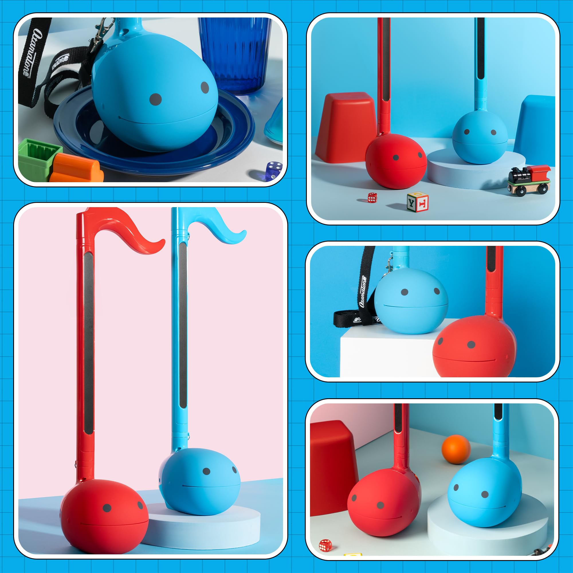 Otamatone Deluxe Electronic Musical Instrument - Portable Digital Synthesizer from Japan | Fun Gift for Adults & Music Lovers | Blue with English Manual | Perfect for Music Creation, Parties & Unique Gifts