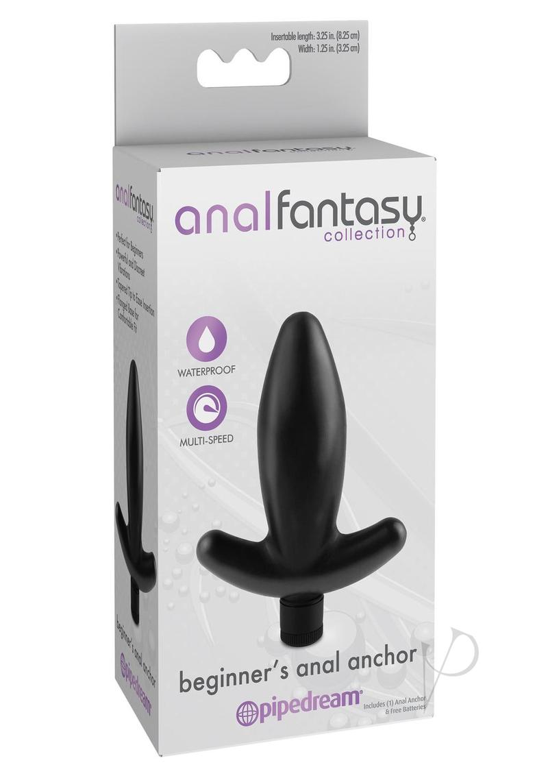 Anal Fantasy Collection - Beginner's Anal Anchor Vibrator, Waterproof, 3.25 Inch, Black - Perfect for Solo Play & Couples Exploration