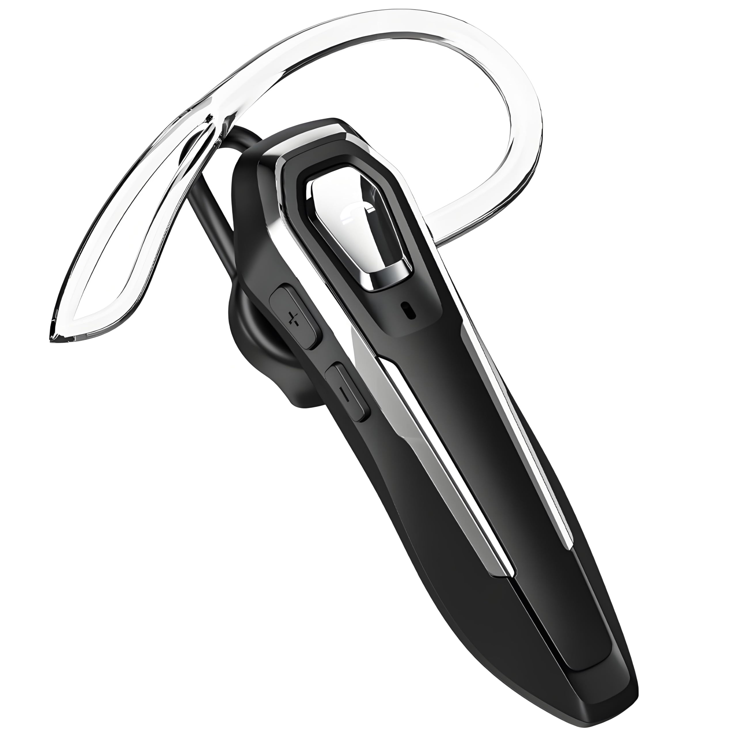 V5.4 Wireless Bluetooth Headset with Noise Canceling Mic - Single Ear Headphone for Driving, 36Hrs Talk Time, Hands-Free Calling - Perfect for Truckers, Office Work & Online Meetings (Black)