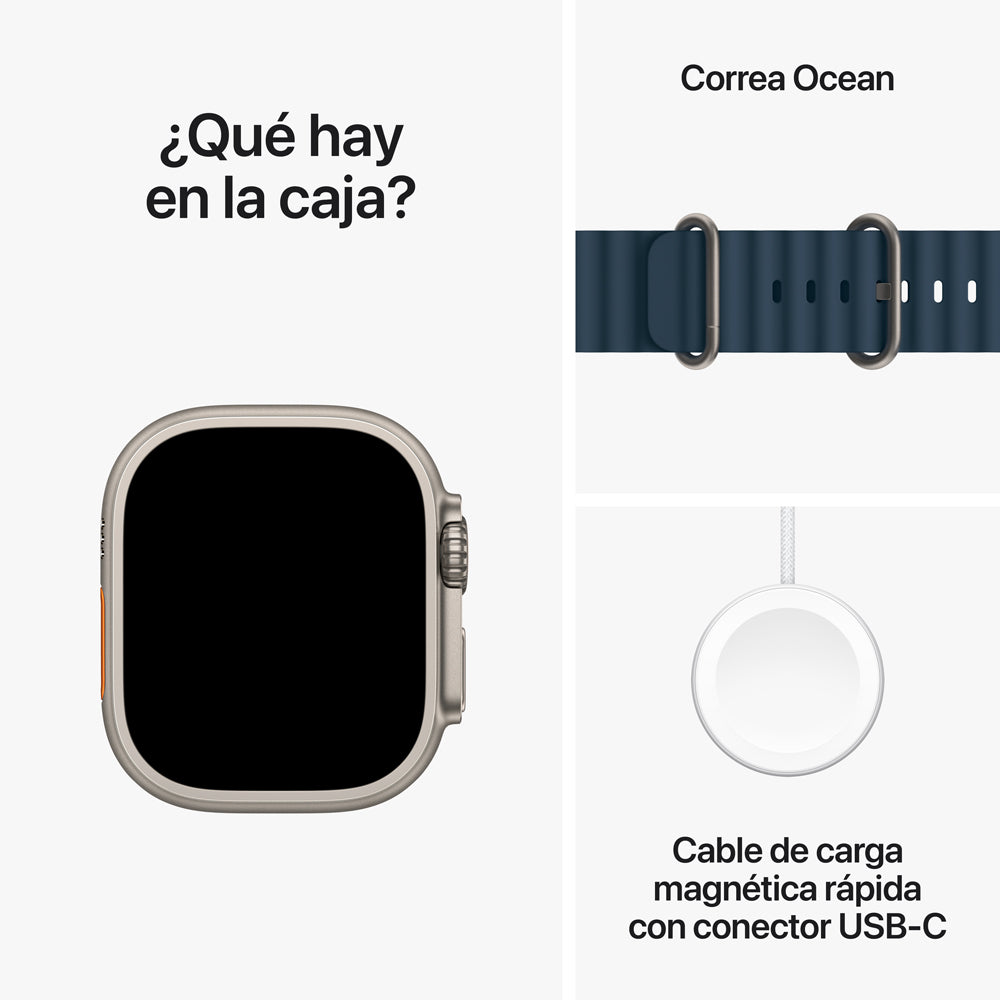 Apple Watch Ultra 2 GPS + Cellular 49mm Titanium Case with Blue Ocean Band - Smartwatch for Fitness Tracking, Outdoor Adventures & Daily Wear