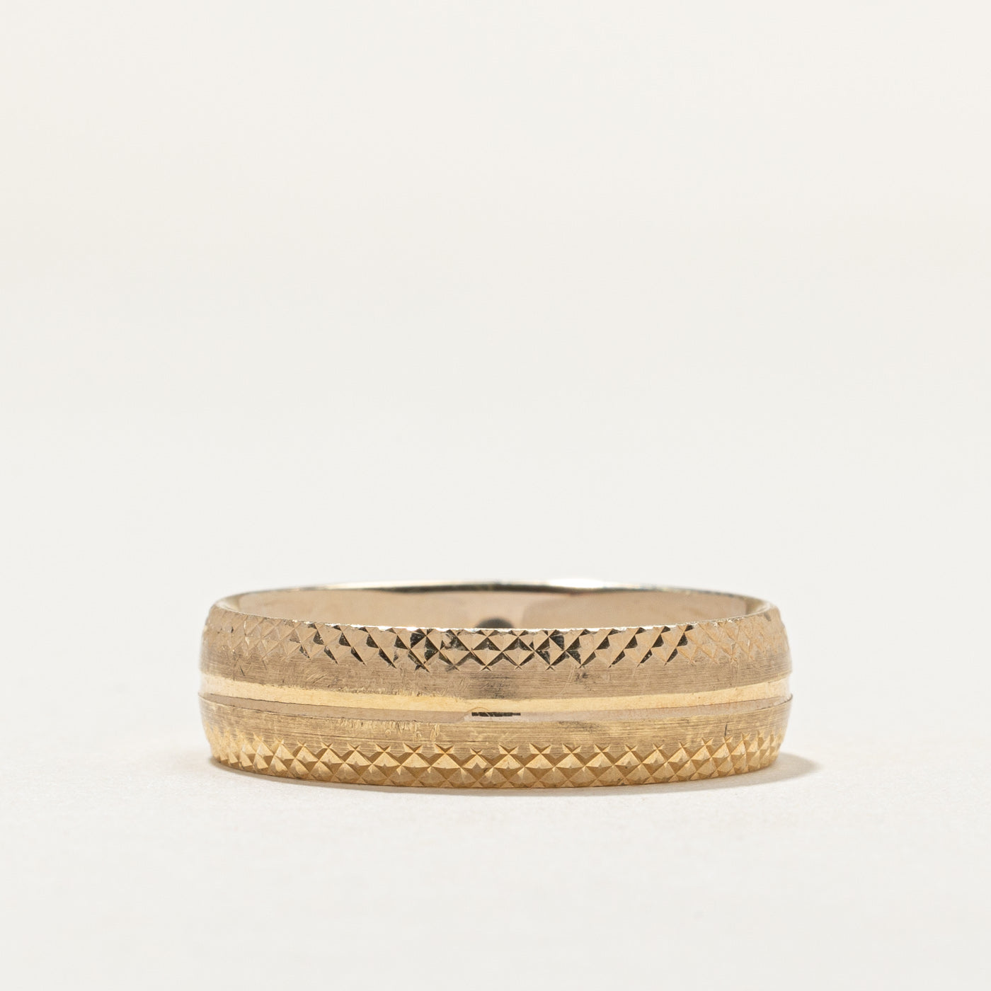 10K Yellow Gold Diamond Cut Wedding Band Ring for Women - 6.1mm Wide Size 10 - Perfect for Engagement, Anniversary & Special Occasion Gifts