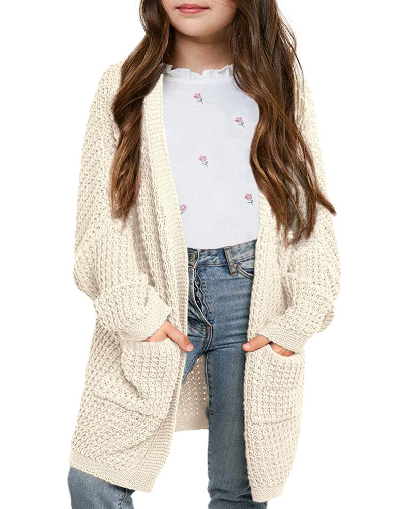 SySea Women's Batwing Long Sleeve Cardigan - Open Front Chunky Knit Sweater Coat with Pockets | Casual Fall Winter Layering Piece for Office, Date Night & Coffee Outings