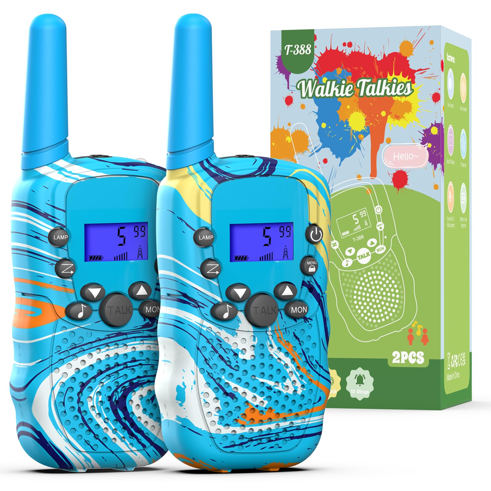 Selieve Kids Walkie Talkies 22 Channel 2 Pack with LED Flashlight & VOX Function - Best Toys Gift for Boys Girls Age 3-12 - Perfect for Outdoor Adventures, Camping, Hiking, Backyard Play and Family Road Trips