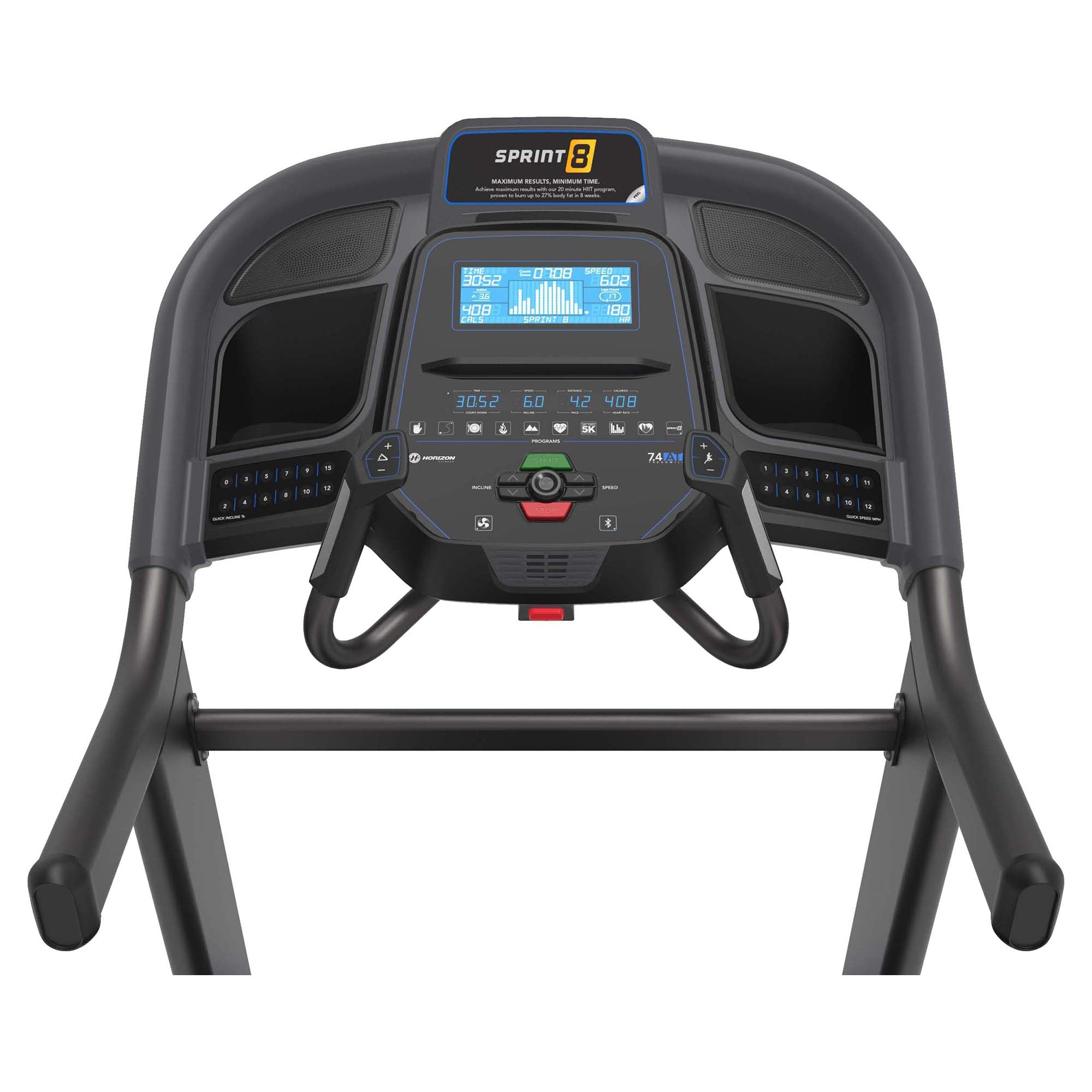 7.4AT 03 Treadmill - Professional Home & Gym Running Machine for Cardio Workouts | Foldable Electric Motorized Treadmill with LCD Display & Bluetooth Speakers | Perfect for Home Fitness, Weight Loss & Indoor Running