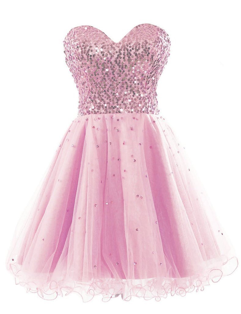 Elegant Women's Short Sweetheart Neckline Beaded Tulle Cocktail Dress for Homecoming, Prom, Party & Special Occasions