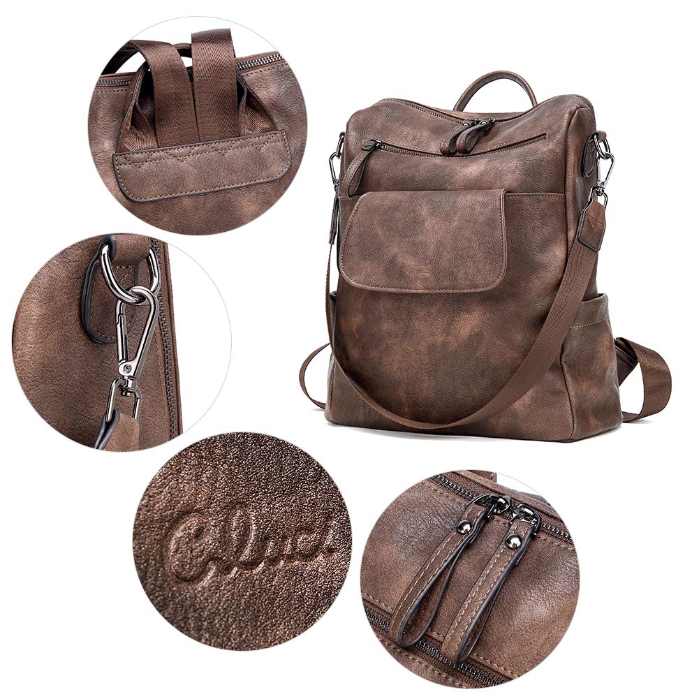 CLUCI Genuine Leather Backpack Purse for Women - Large Convertible Anti-Theft Travel Backpack Handbag | Perfect for Work, College & Weekend Getaways