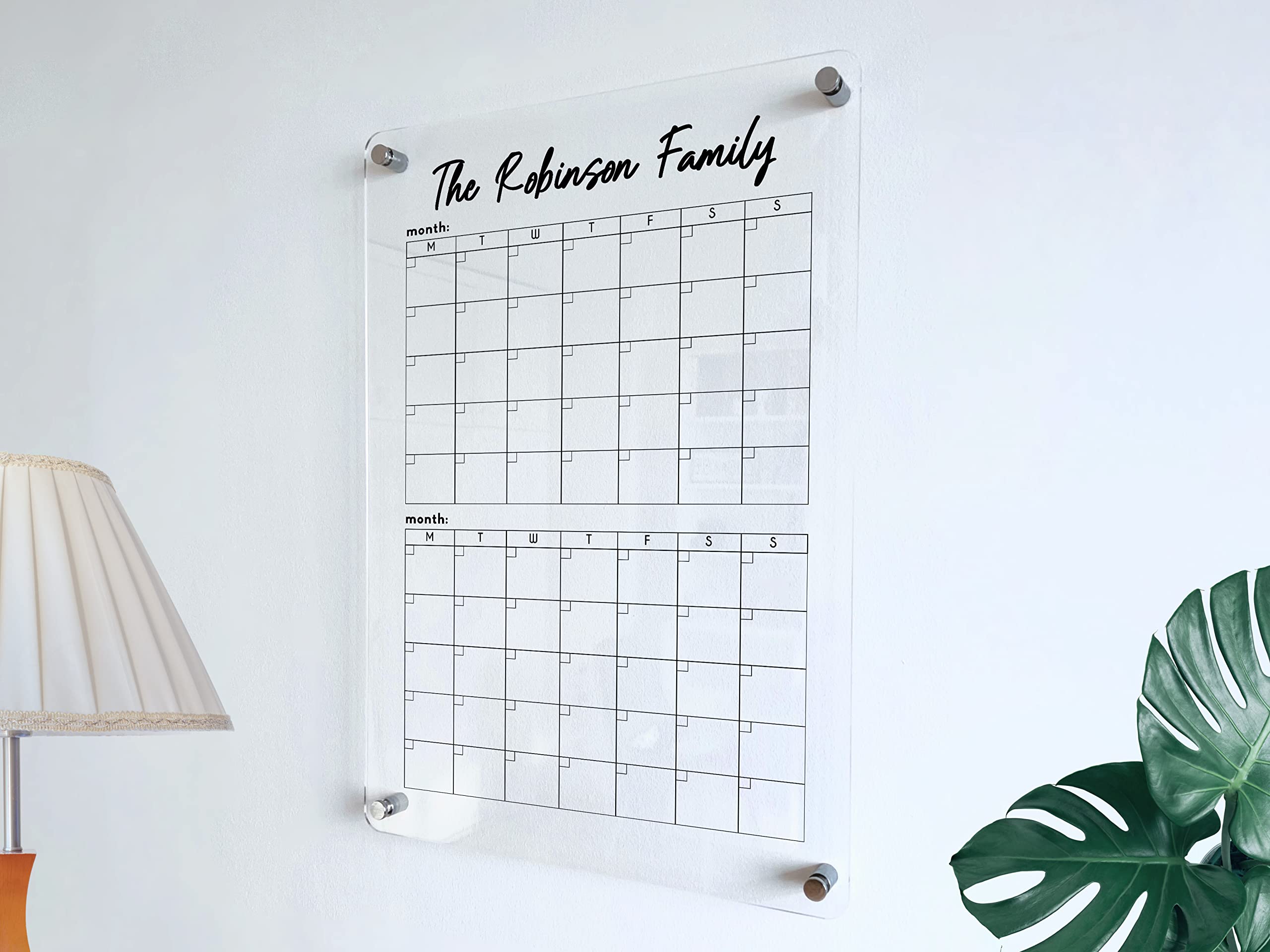 2025 Personalized Two Month Wall Calendar - Vertical Dry Erase Planner (14