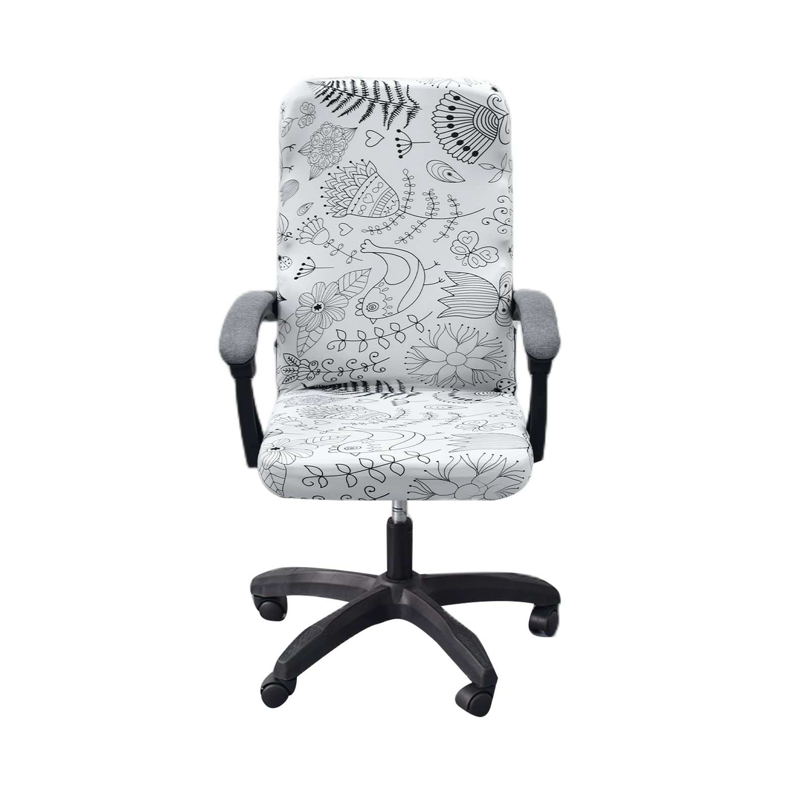 CRFATOP Universal Stretch Office Chair Cover with Durable Zipper - Breathable Mesh Computer Chair Slipcover for High Back Swivel Desk Chairs (Size L, Model A06) - Perfect for Home Office, Gaming & Workspace Decor