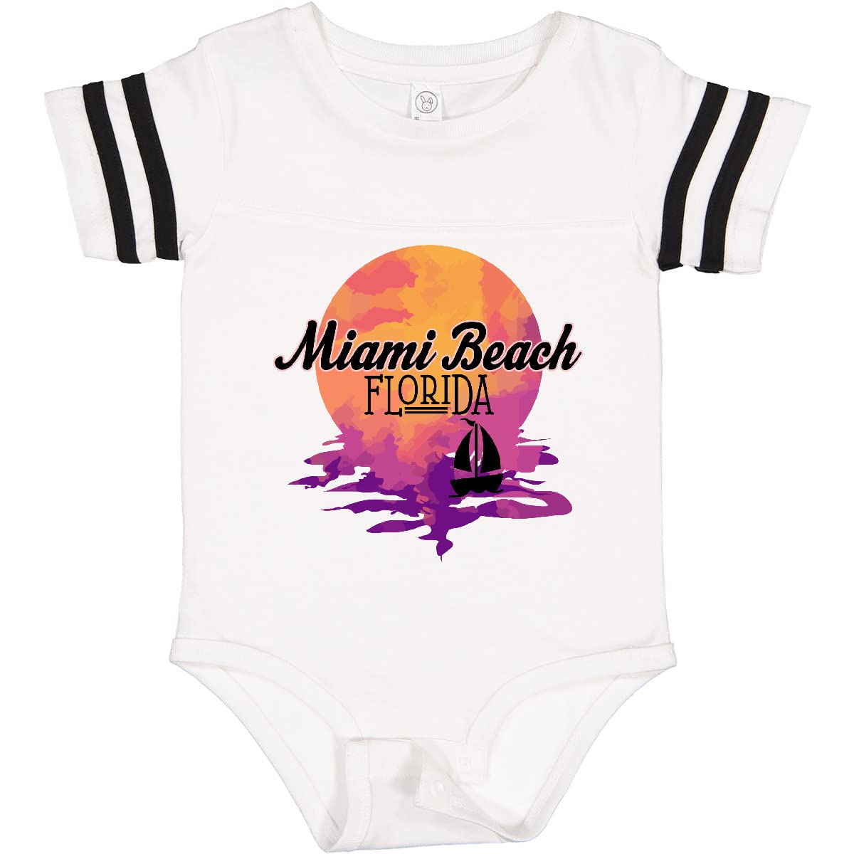 Inktastic Miami Beach Florida Sunset Baby Bodysuit - Soft Cotton Infant Onesie for Beach Vacations & Family Outings