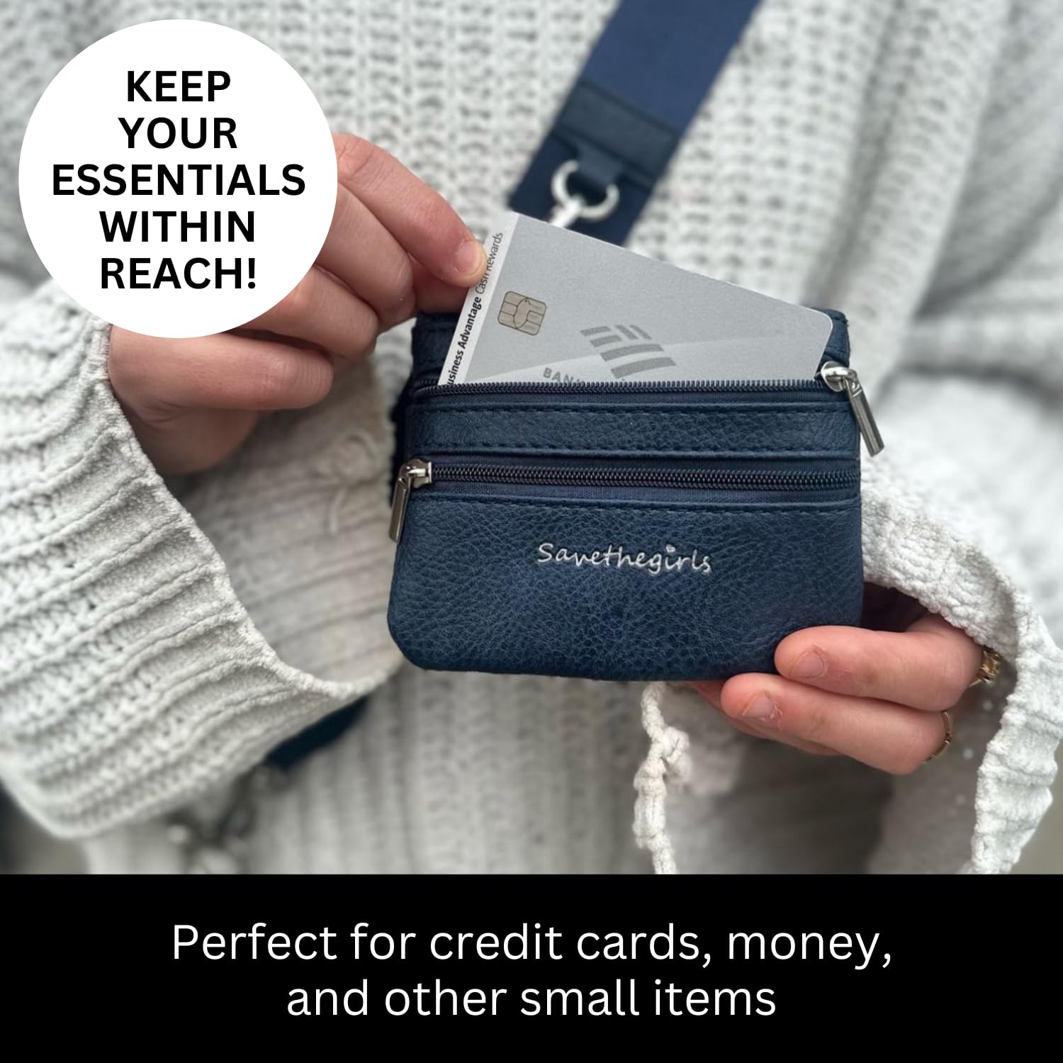 Clip & Go Phone Strap – Cross Body Phone Lanyard with Zipper Wallet Pouch – Stylish Phone Chain Purse Badge Holder for Everyday Convenience and Hands-Free Use
