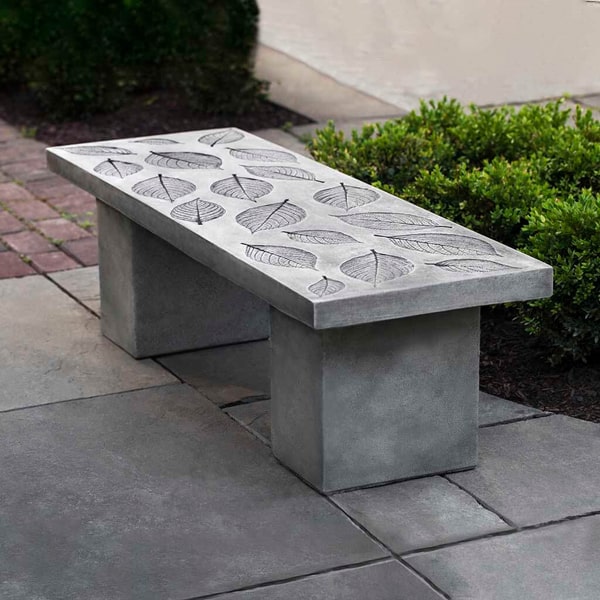 Campania International Hydrangea Leaf Bench - Elegant Outdoor Garden Bench for Patio, Porch, and Backyard Decor
