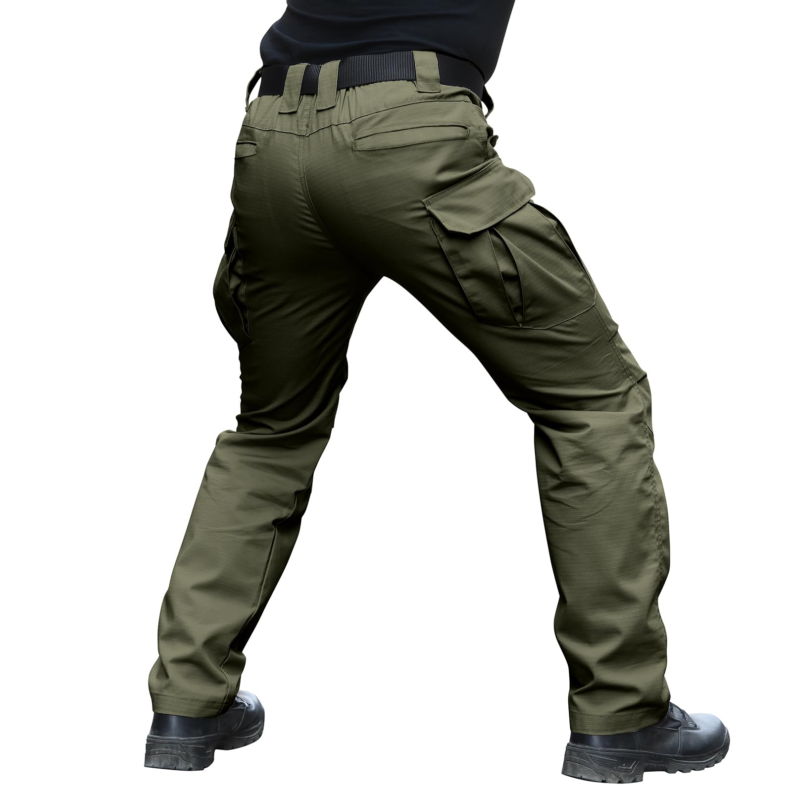 Men's Stretch Tactical Pants - Water Resistant Ripstop Cargo Pants for Outdoor, Work & Hiking | Lightweight Durable EDC Pants for Adventure, Camping & Daily Wear