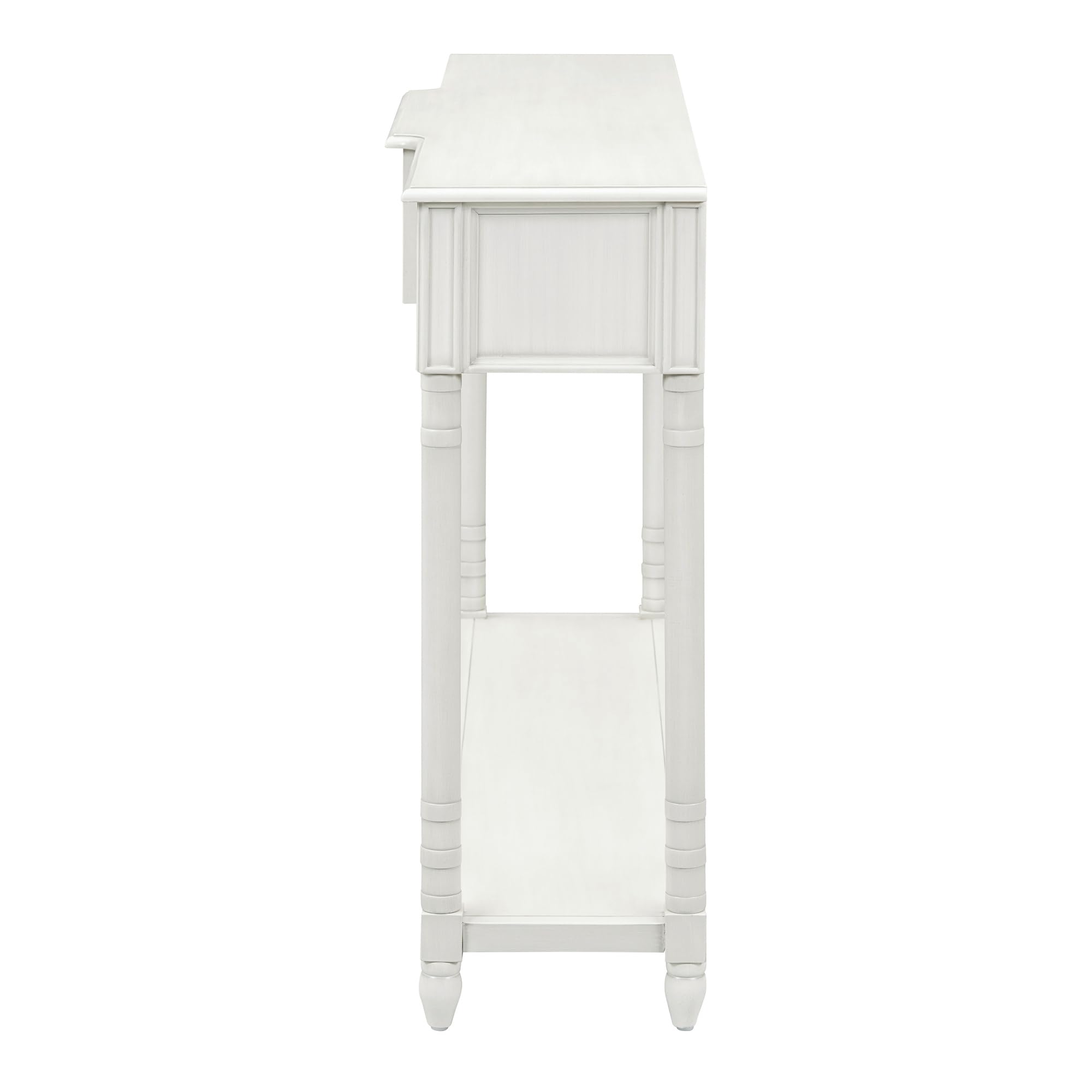 Merax Antique White Console Table with Drawers & Long Shelf - Entryway Sofa Table, Hallway Sideboard for Living Room, Bedroom & Office Organization