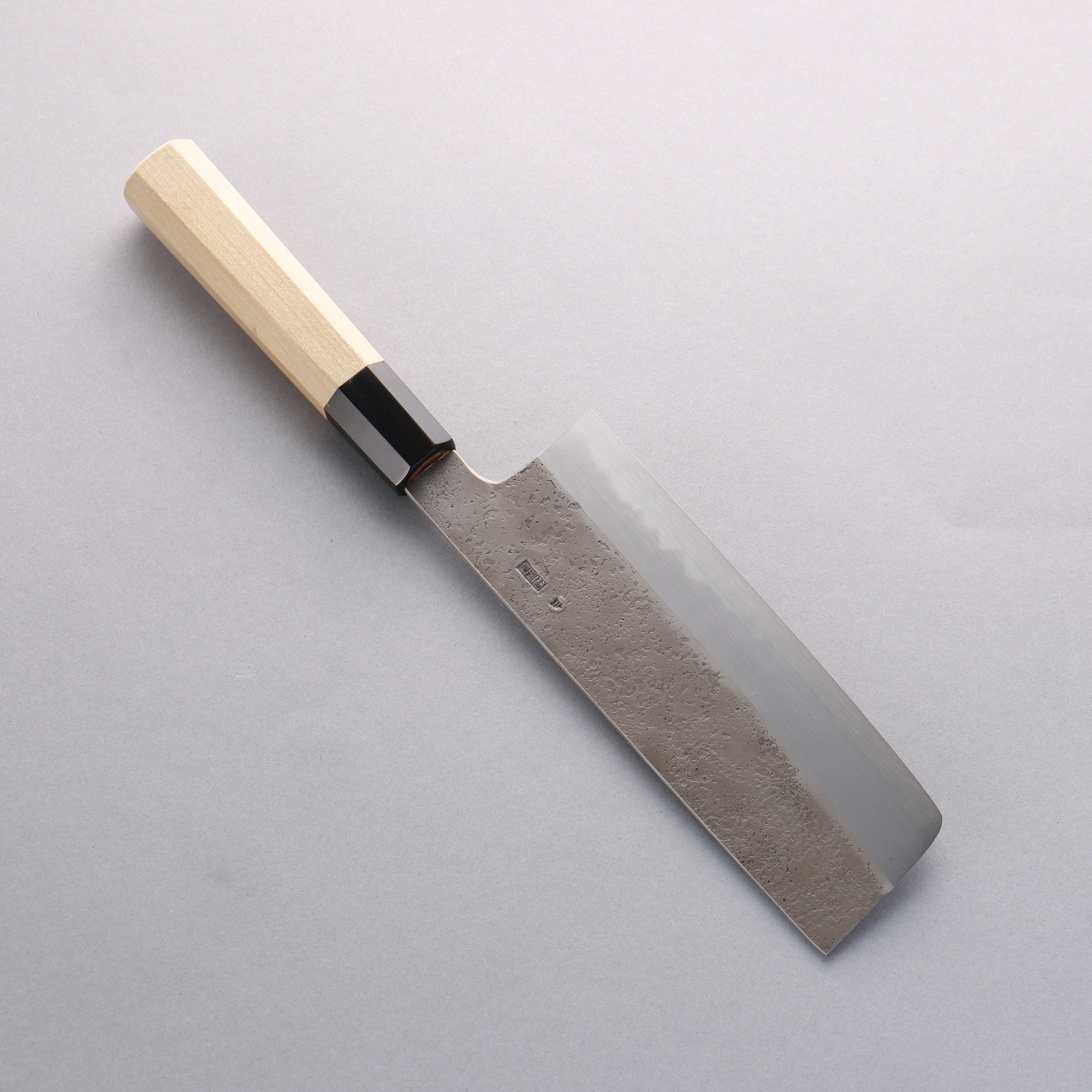 Premium Kikuzuki White Steel No.2 Nashiji Nakiri Knife 180mm - Japanese Chef Knife with Magnolia Wood Handle - Perfect for Vegetable Chopping, Slicing & Food Prep