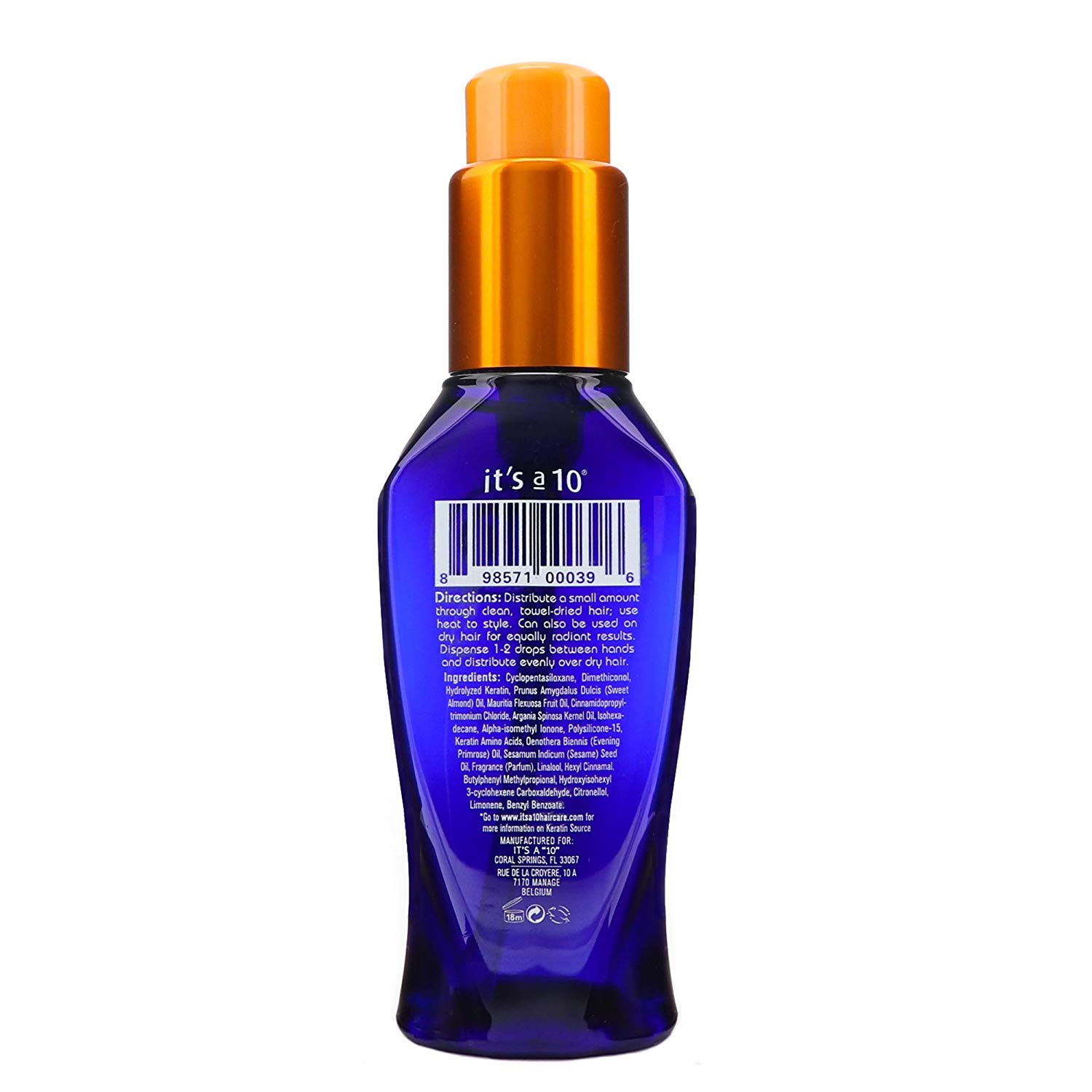 It's a 10 Miracle Hair Oil with Keratin - 3 fl oz (6 Pack) | Leave-In Treatment for Damaged Hair, Split Ends & Frizz Control | Perfect for Daily Use, Styling & Heat Protection
