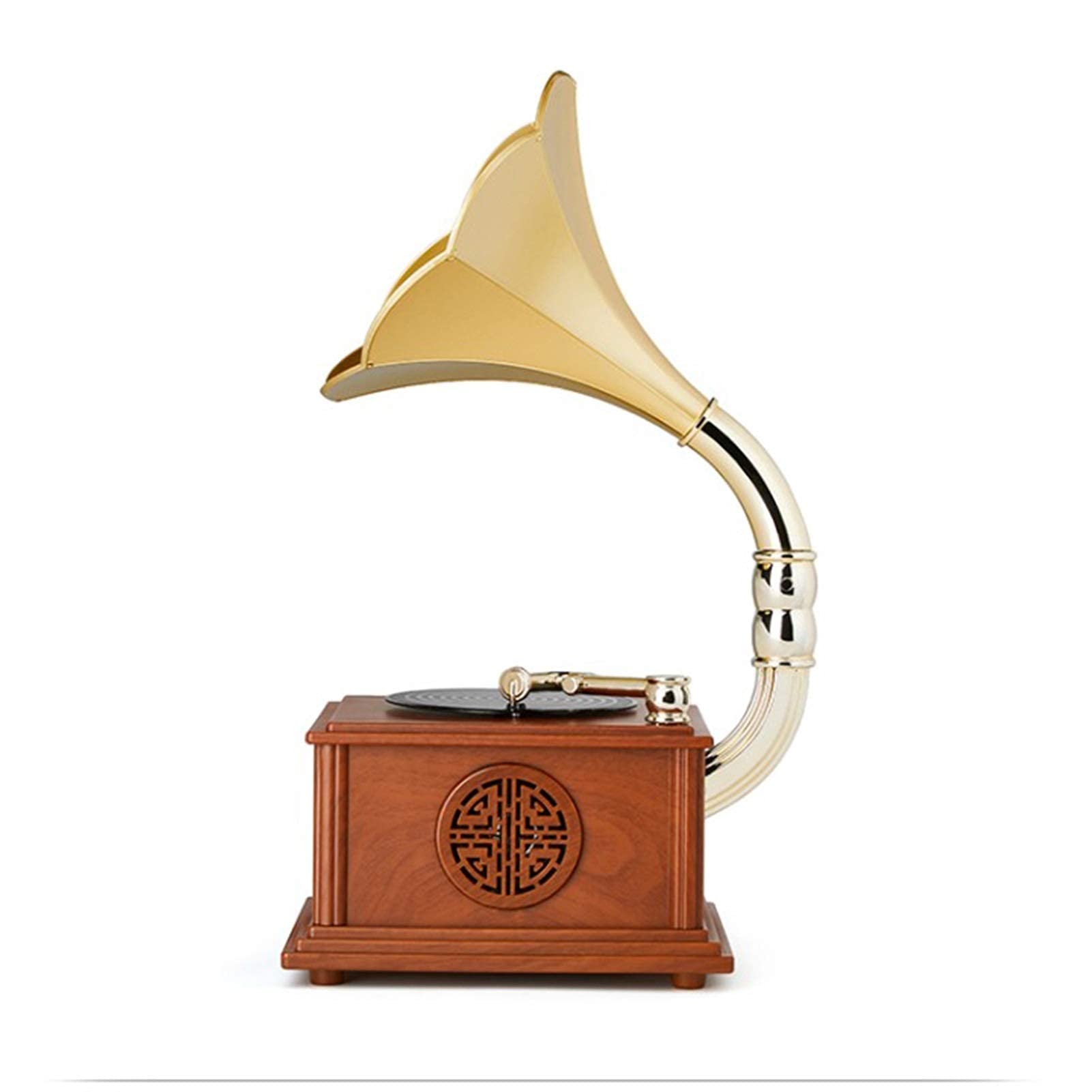 Vintage Gramophone Phonograph Turntable - Retro Bluetooth Record Player with Stereo Speakers & USB Recording - Perfect for Home Decor, Music Lovers & Vintage Collectors (Ideal for Living Rooms, Bedrooms & Themed Parties)