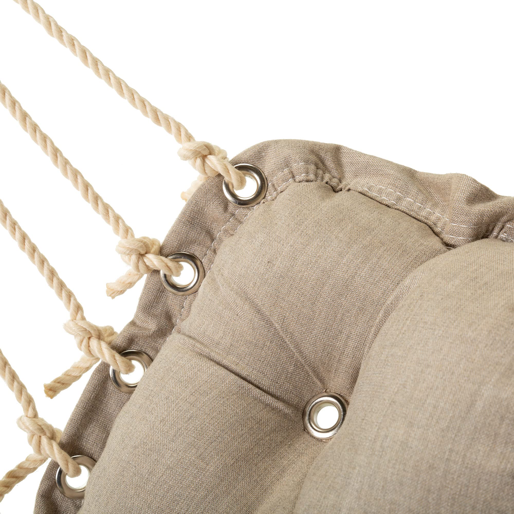 Hatteras Hammocks Cast Ash Sunbrella Tufted Single Swing - 300 LB Weight Capacity - Handcrafted in USA - Indoor & Outdoor Hanging Chair for Patio, Garden, or Backyard Relaxation