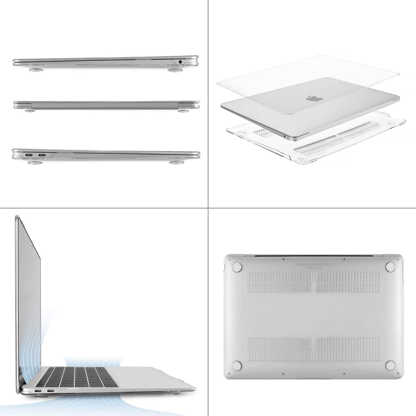 MOSISO Hard Shell Case for MacBook Air 13 inch (2022/2021/2020/2019/2018 Release A2337 M1 A2179 A1932) - Transparent Protective Cover with Keyboard Cover | Durable Plastic Shell for MacBook Air 13.3