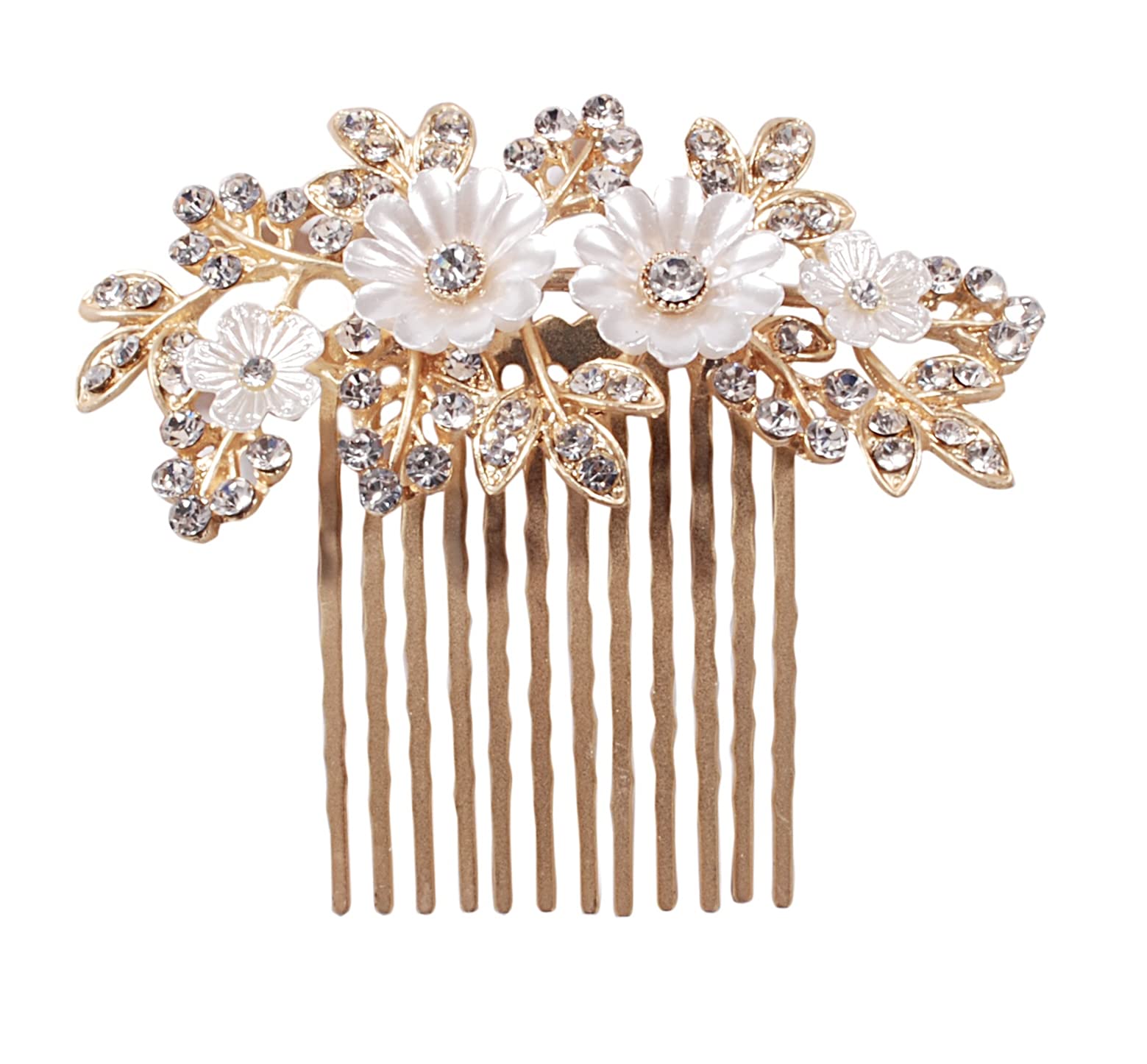 Vintage Gold Shell Floral Hair Clip - Elegant Hair Comb for Women, Bridal Hair Accessories, Wedding & Party Hairstyle Decoration