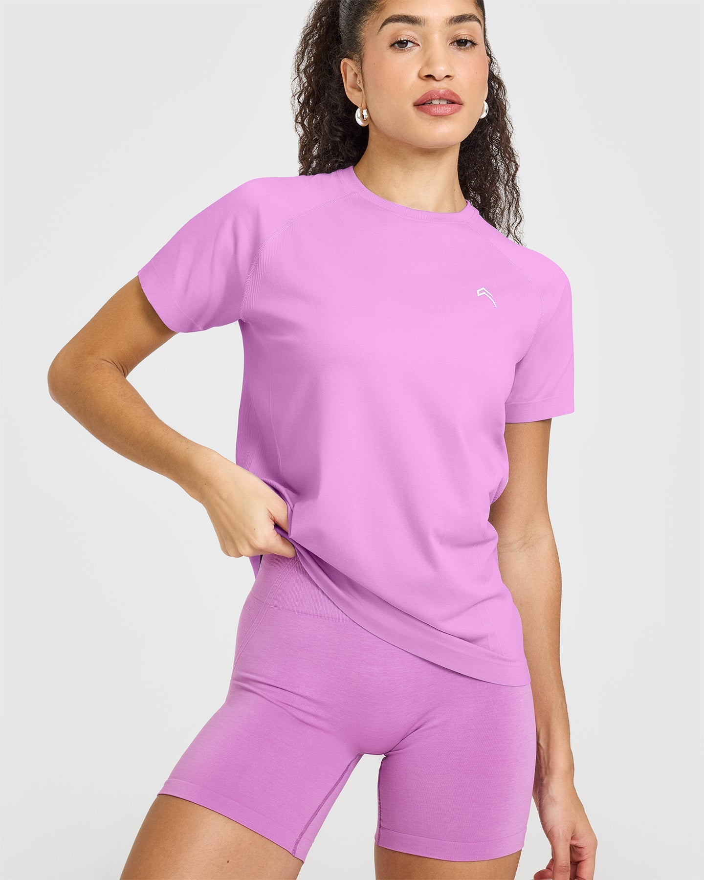 Seamless Loose Top Women's Casual Blouse - Orchid Purple for Daily Wear, Lounge & Outfits