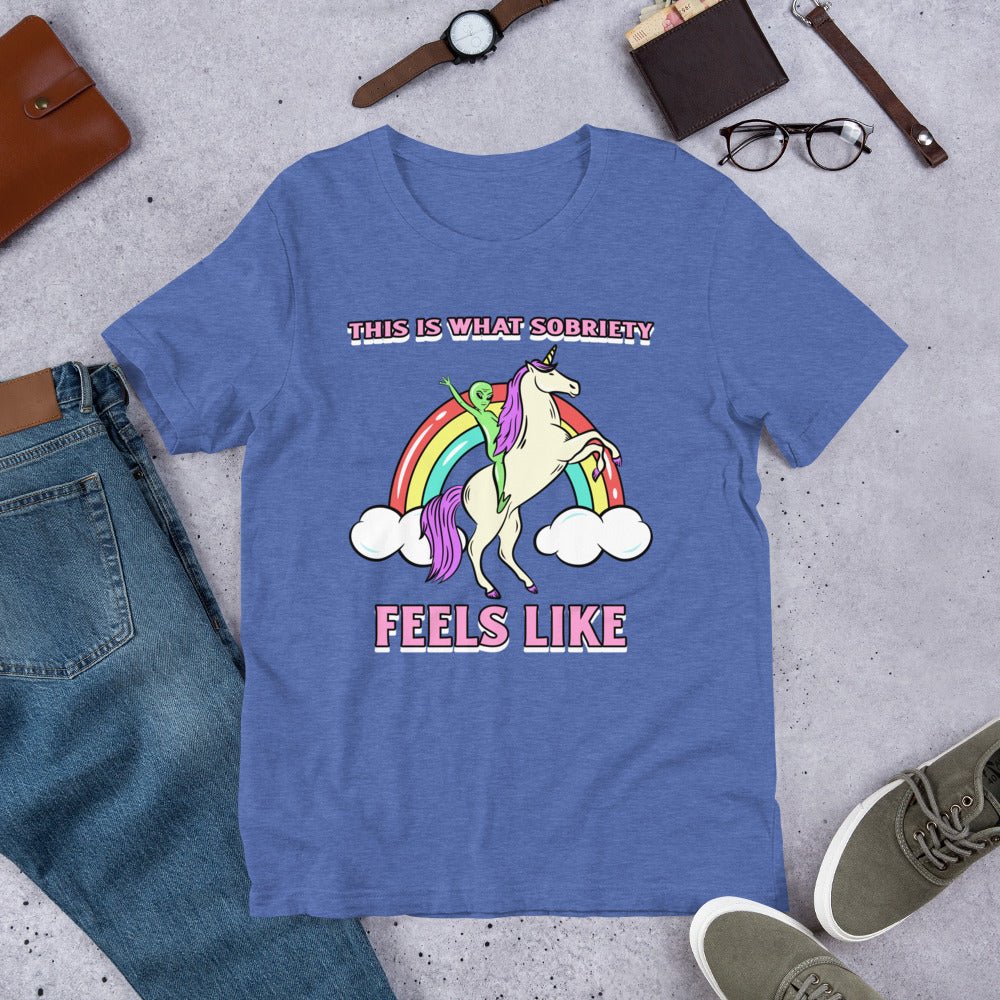 This Is What Sobriety Feels Like Unisex T-Shirt | Adventure Awaits Motivational Tee | Perfect for Recovery Support & Outdoor Activities