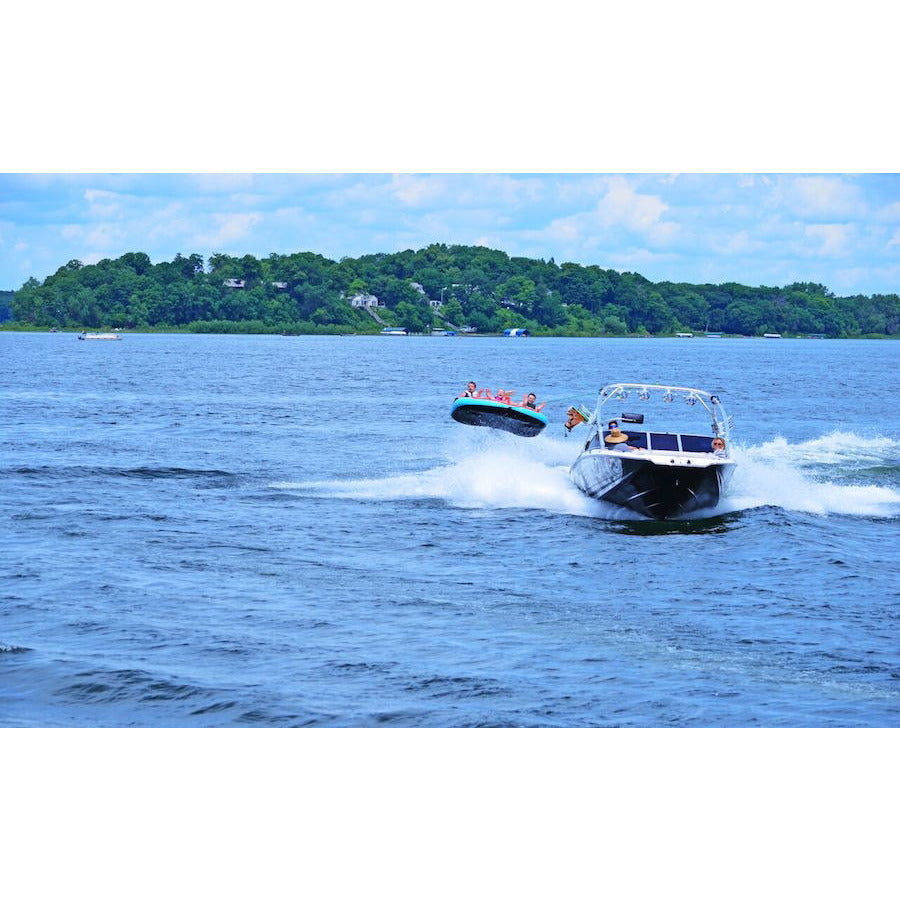 Rave Tirade III 3-Person Towable Tube - Heavy Duty Inflatable Water Tube for Boating & Lake Fun - Perfect for Family, Friends & Summer Adventures