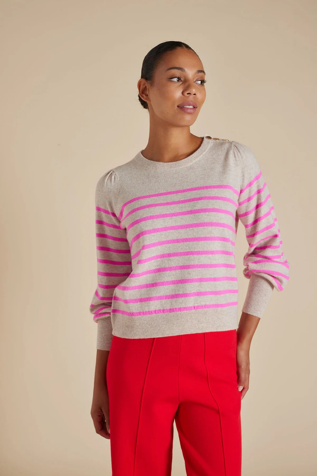ELOISE SWEATER IN PORRIDGE - Women's Casual Knit Pullover for Fall & Winter - Perfect for Office, Dates, and Cozy Evenings