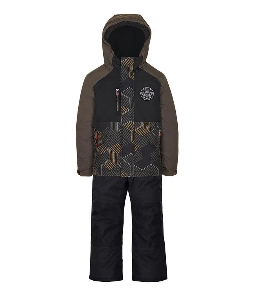 Gusti Gabe Winter Snowsuit for Kids - Warm & Waterproof Khaki Snowsuit - Perfect for Skiing, Snowboarding & Outdoor Winter Play