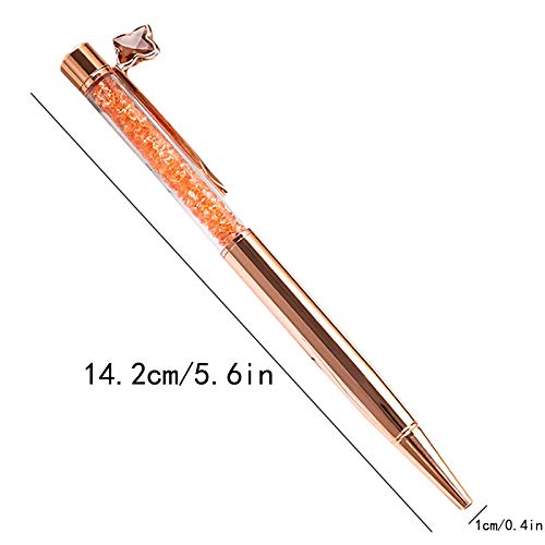3-Pack Aisi Rose Gold Metal Ballpoint Pens with Crystal Diamonds - Slim, Retractable, Elegant Writing for Office, School & Gift Giving