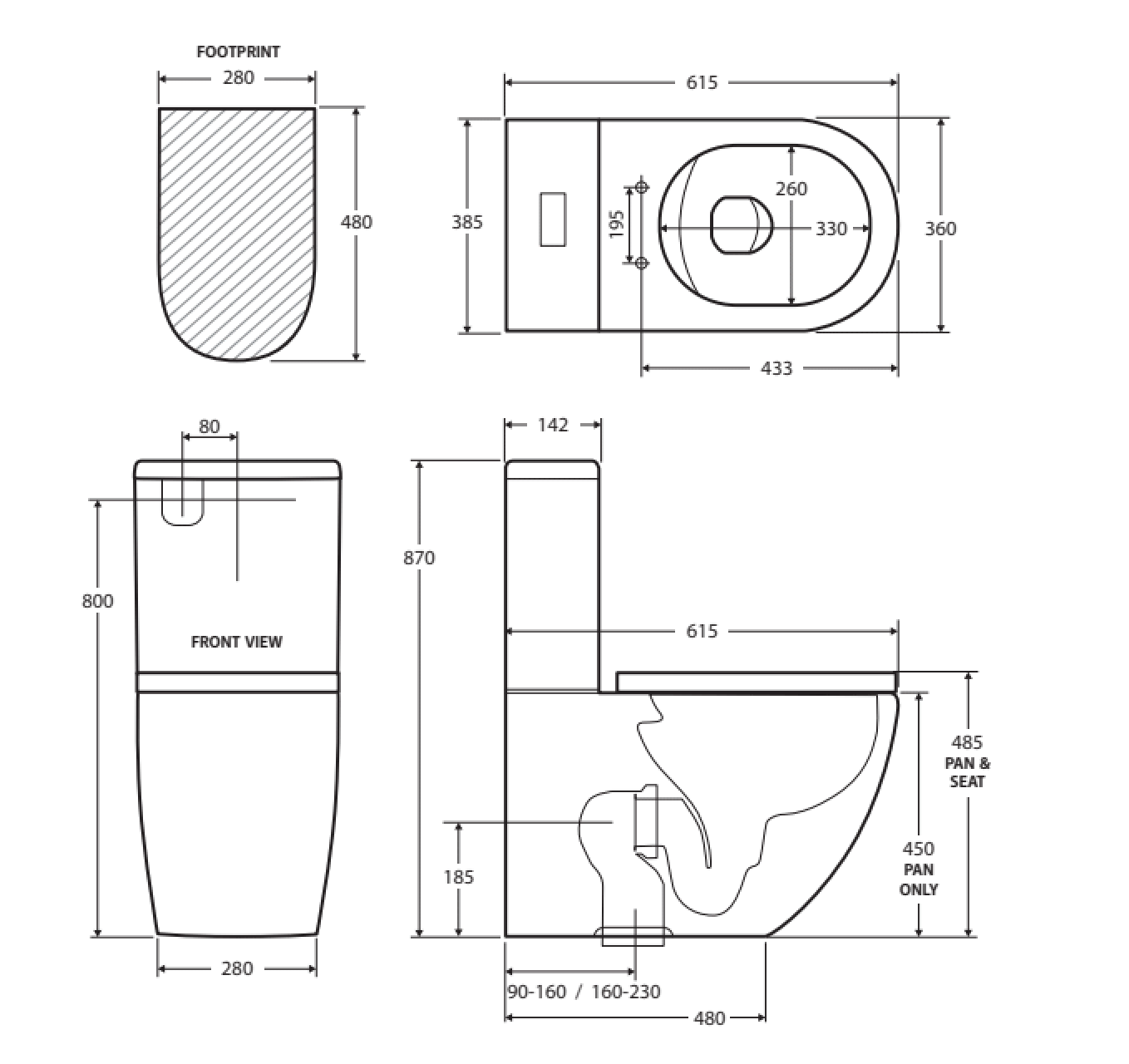 Fienza Alix Back-to-Wall Toilet Suite with Soft-Close Grey Seat - Modern Bathroom Solution for Small Spaces & Contemporary Homes