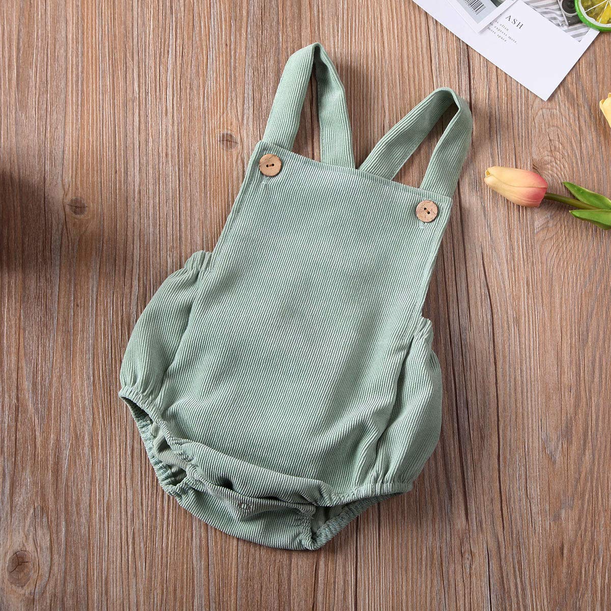 Newborn Baby Boy & Girl Romper - Sleeveless Backless Button Jumpsuit One-Piece Outfit | Perfect for Summer, Photoshoots & Playtime