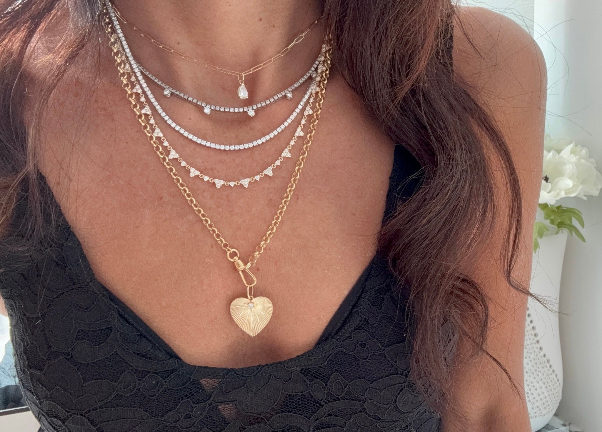 Rolo Link Charm Chain - Elegant Gold & Silver Jewelry for Women, Trendy Layered Necklace & Bracelet - Perfect for Daily Wear, Parties & Gifts