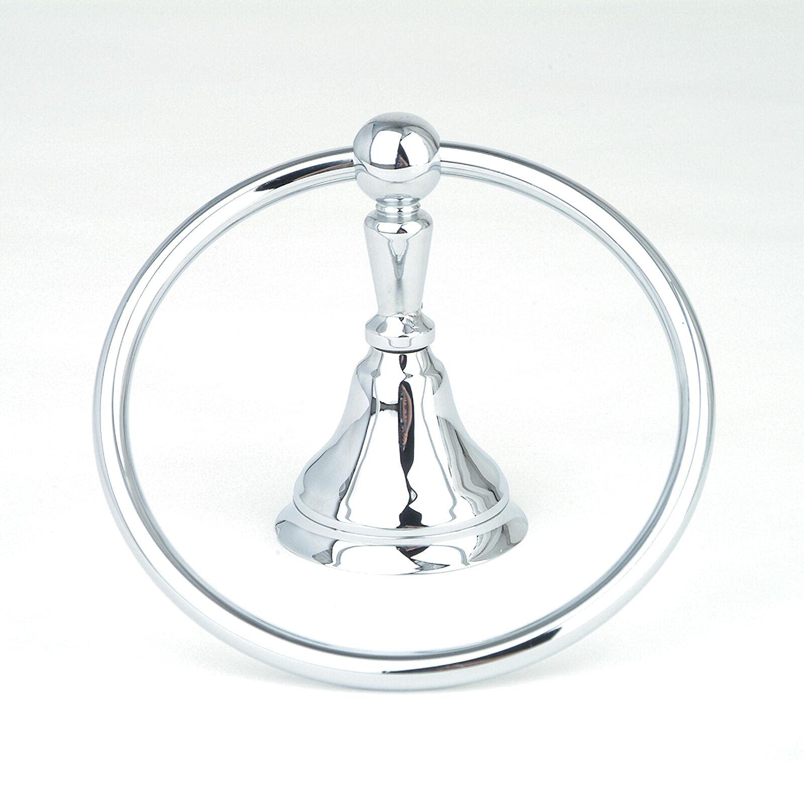 Stainless Steel Chrome Single Post Towel Ring - Bathroom Wall Mounted Towel Holder for Hand & Paper Towels - Elegant Bathroom Decor & Organizer for Modern Homes, Apartments, and Guest Bathrooms