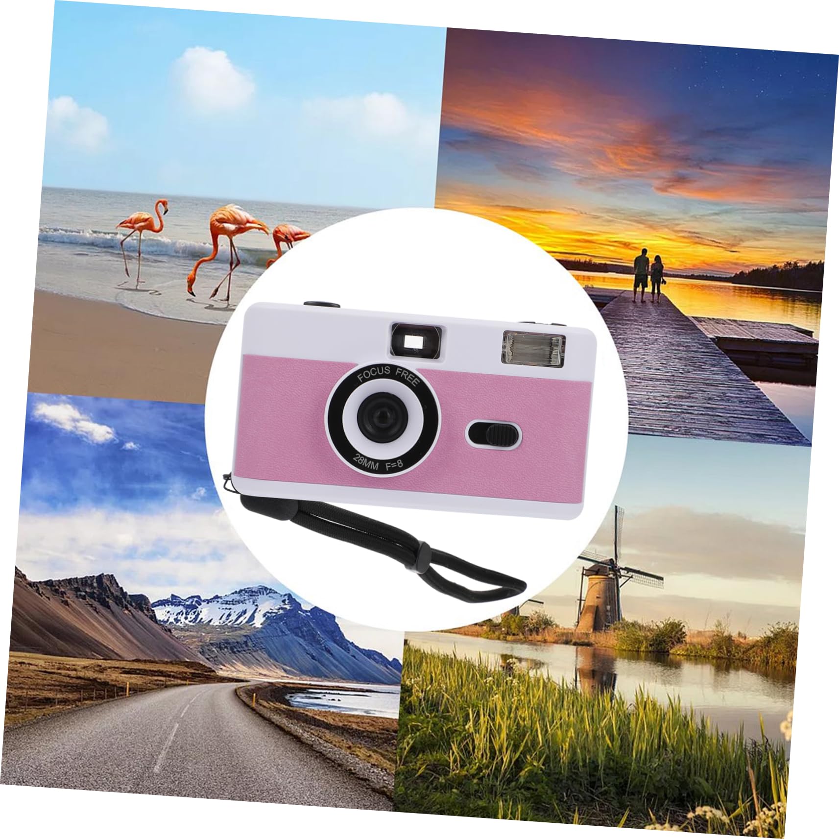 Vintage Retro Film Camera - 7 Pcs Plastic Mini Cameras with Built-in Flash, Old Fashioned White ABS Travel Camera for Kids & Adults | Perfect for Travel Photography, Birthday Gifts, and Vintage Style Collections