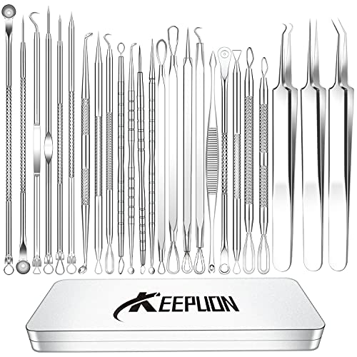 2024 Professional Blackhead Remover Kit - 20PCS Stainless Steel Comedone Extractor Tools for Acne, Pimples & Whitehead Removal - Dermatologist-Recommended Blackhead Extractor Set for Face & Body Care - Perfect for Home Spa & Skincare Routine