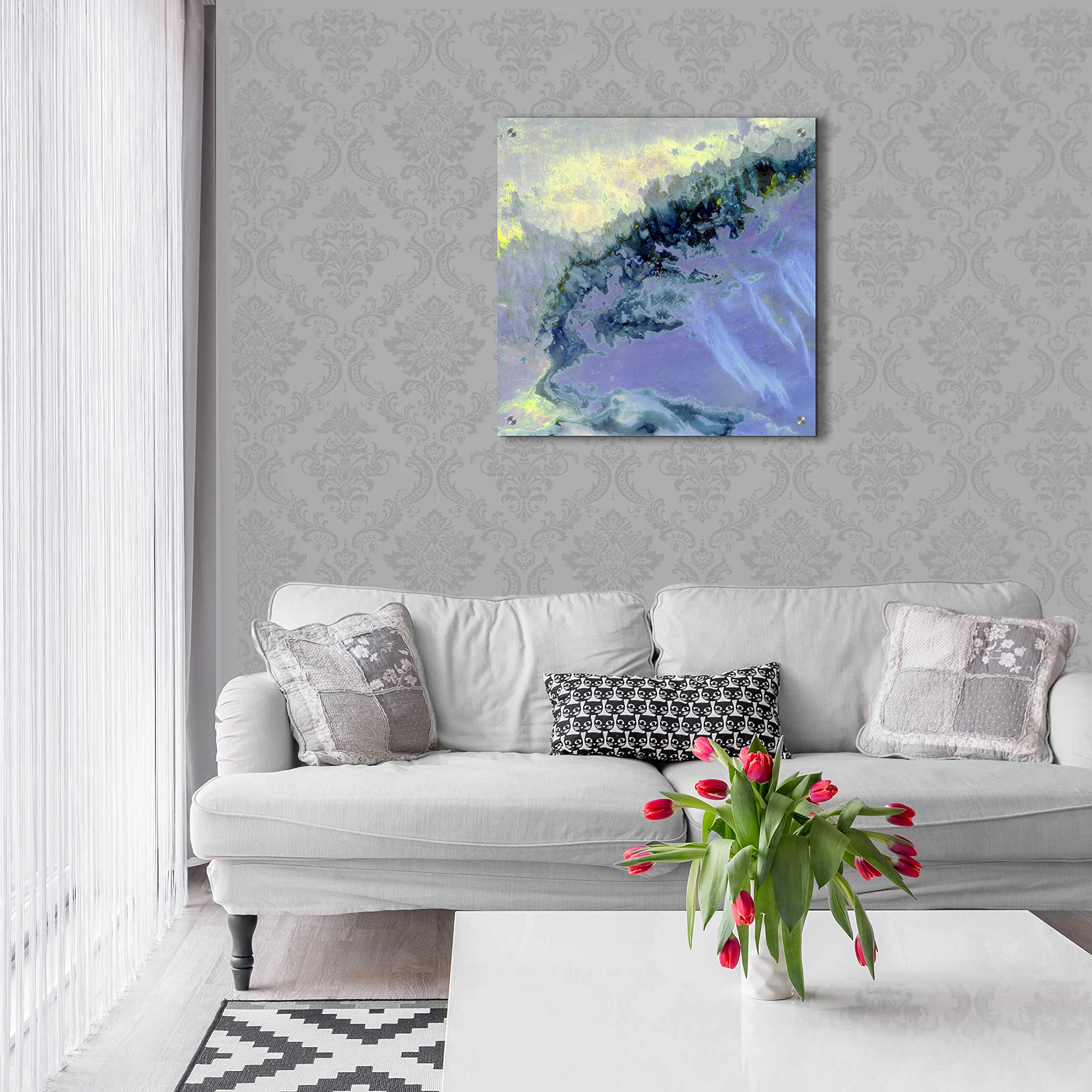 Epic 'Earth as Art: Lurking Madness' Acrylic Glass Wall Art - 24x24 Inches Modern Abstract Canvas Print - Perfect for Living Room, Bedroom & Office Decor