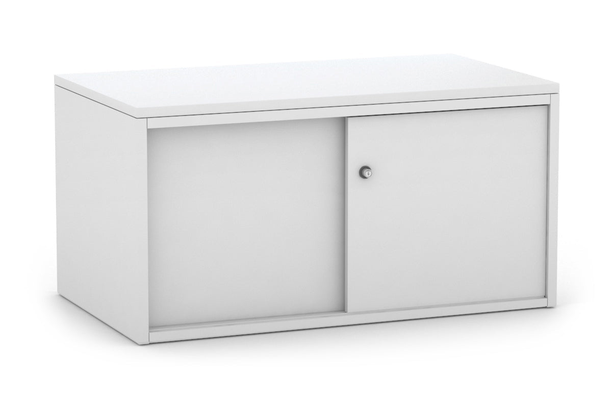 Low Profile 2-Door Sliding Credenza Cabinet - Modern Uniform Design for Living Room, Bedroom, or Office Storage