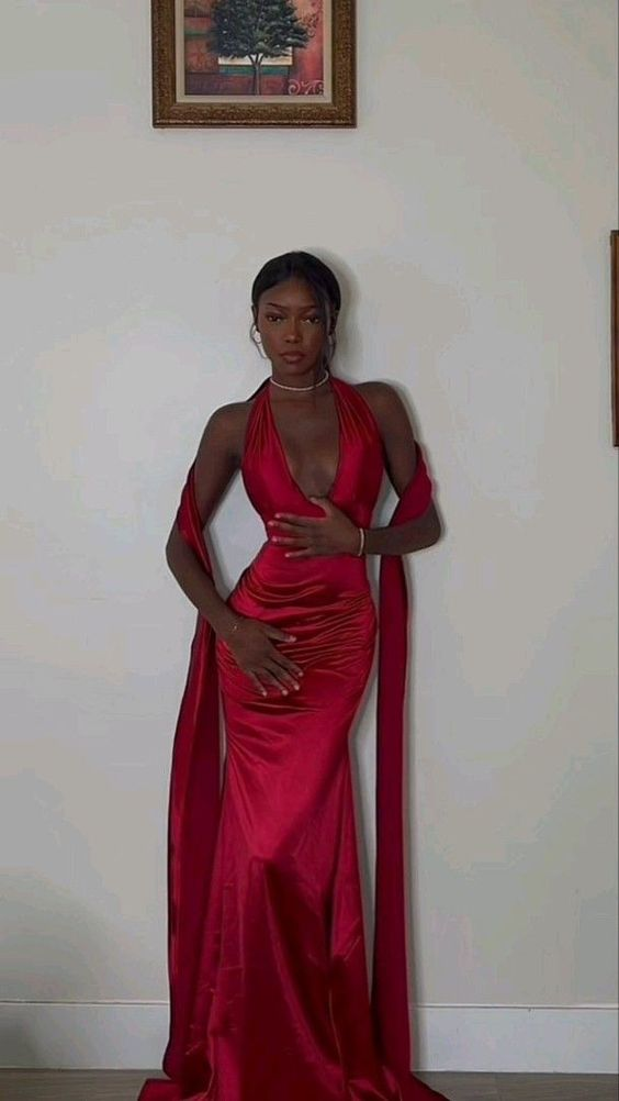 Elegant Mermaid Red V-Neck Prom Dress J3650 - Perfect for Birthday Parties, Homecoming, and Formal Events