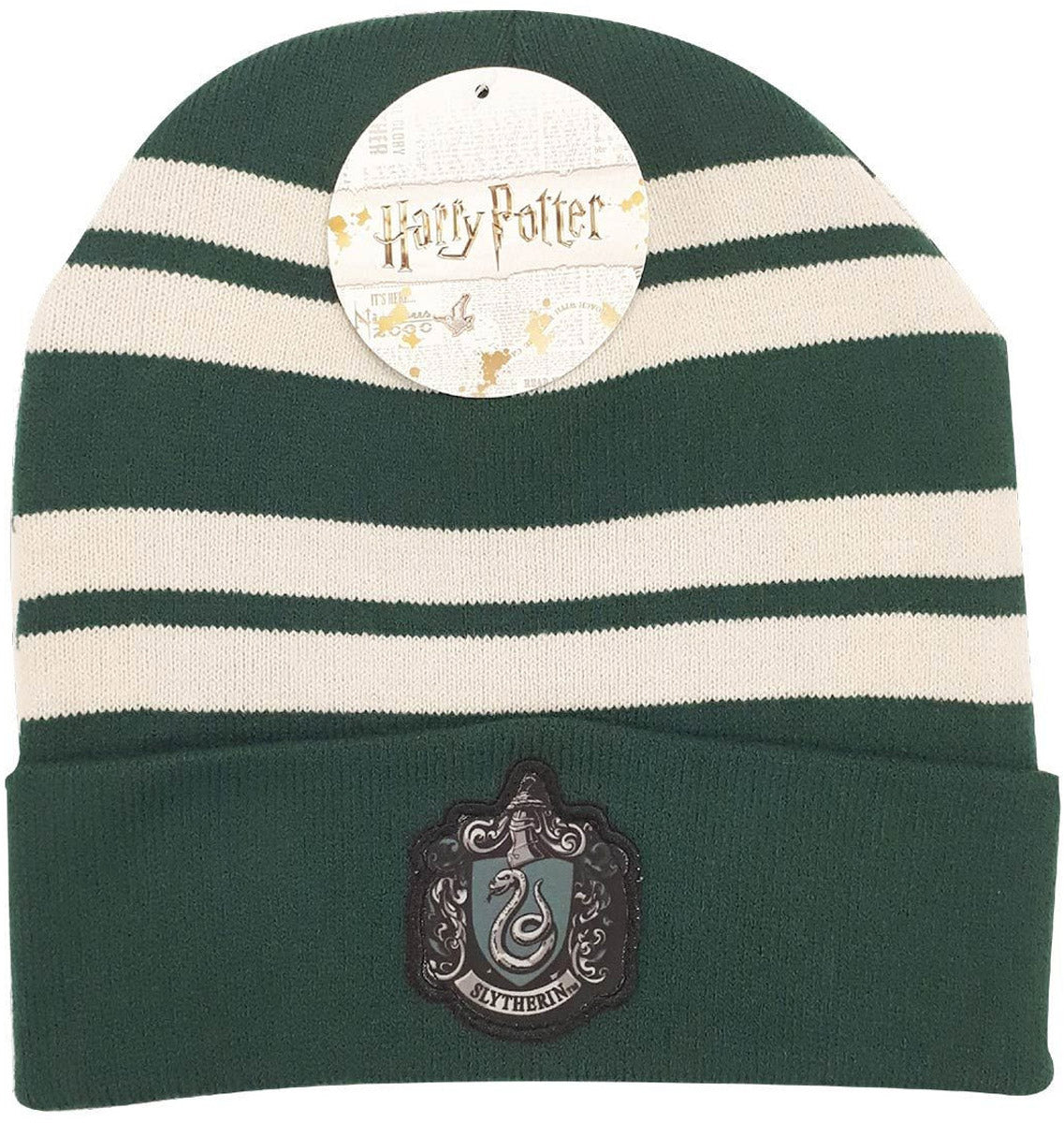 Harry Potter Slytherin Beanie Hat - Official Licensed Green Knit Winter Cap for Men & Women - Perfect for Cosplay, Halloween, and Harry Potter Fans