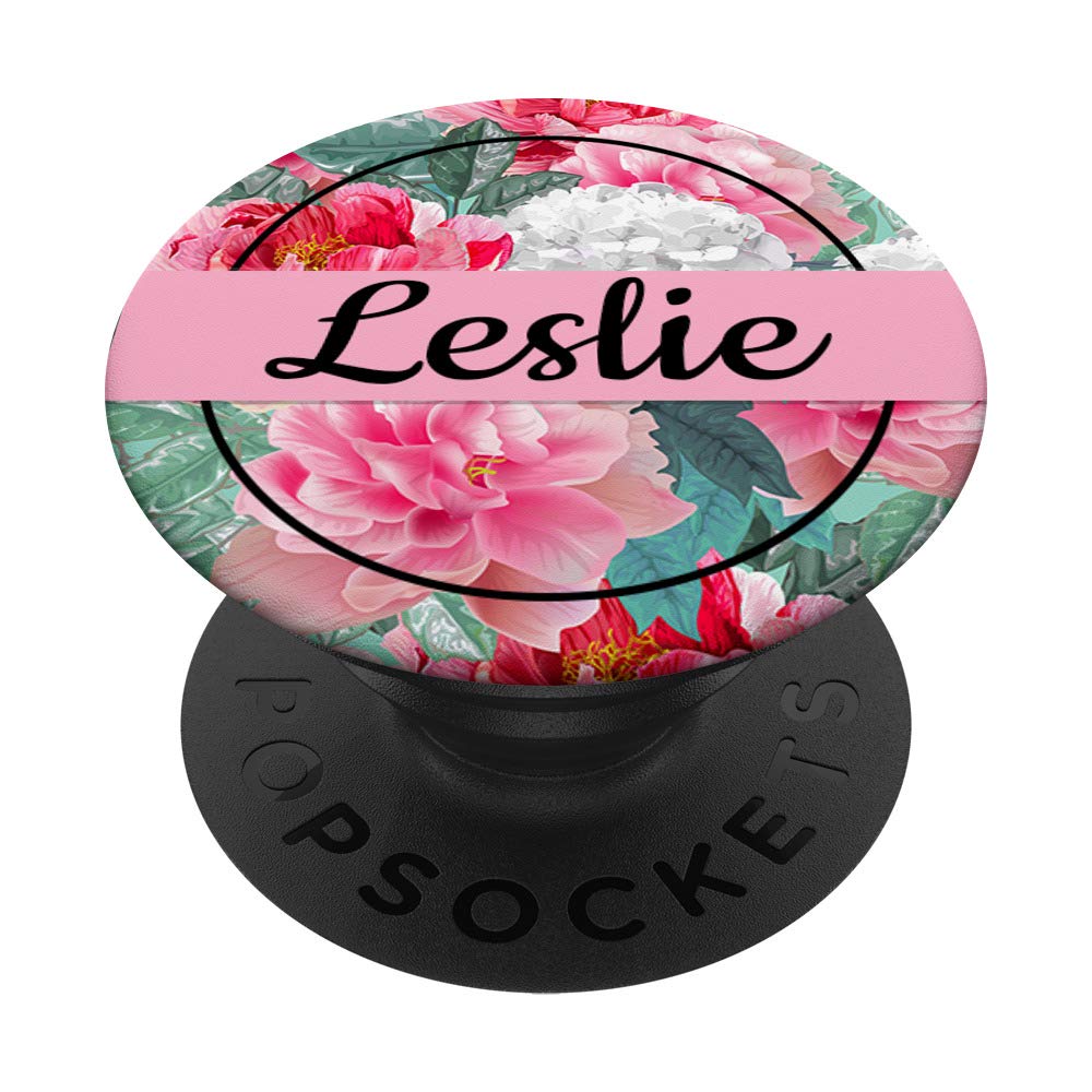 Personalized Leslie Floral Monogram Gift - Pink, Black & White Rose Design for Home Decor, Wedding Favors & Special Occasions