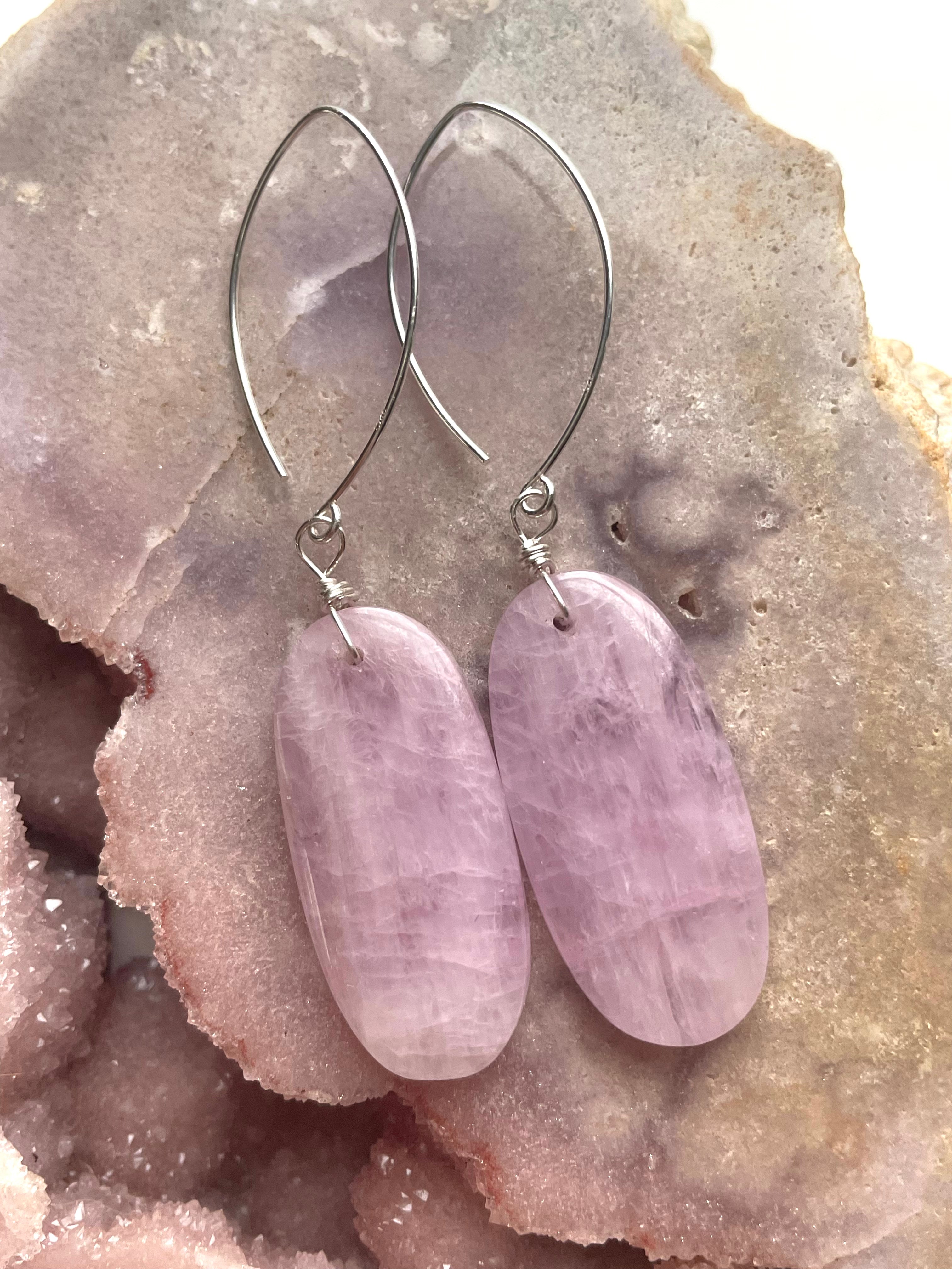 Stunning Kunzite Statement Earrings in Sterling Silver | Elegant Jewelry for Women | Perfect for Weddings, Parties & Special Occasions