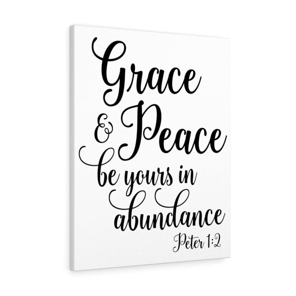 Grace & Peace Peter 1:2 Christian Wall Art - Bible Verse Print Ready to Hang - Inspirational Scripture Decor for Home, Office & Church - Perfect Gift for Weddings, Baptisms & Christian Holidays
