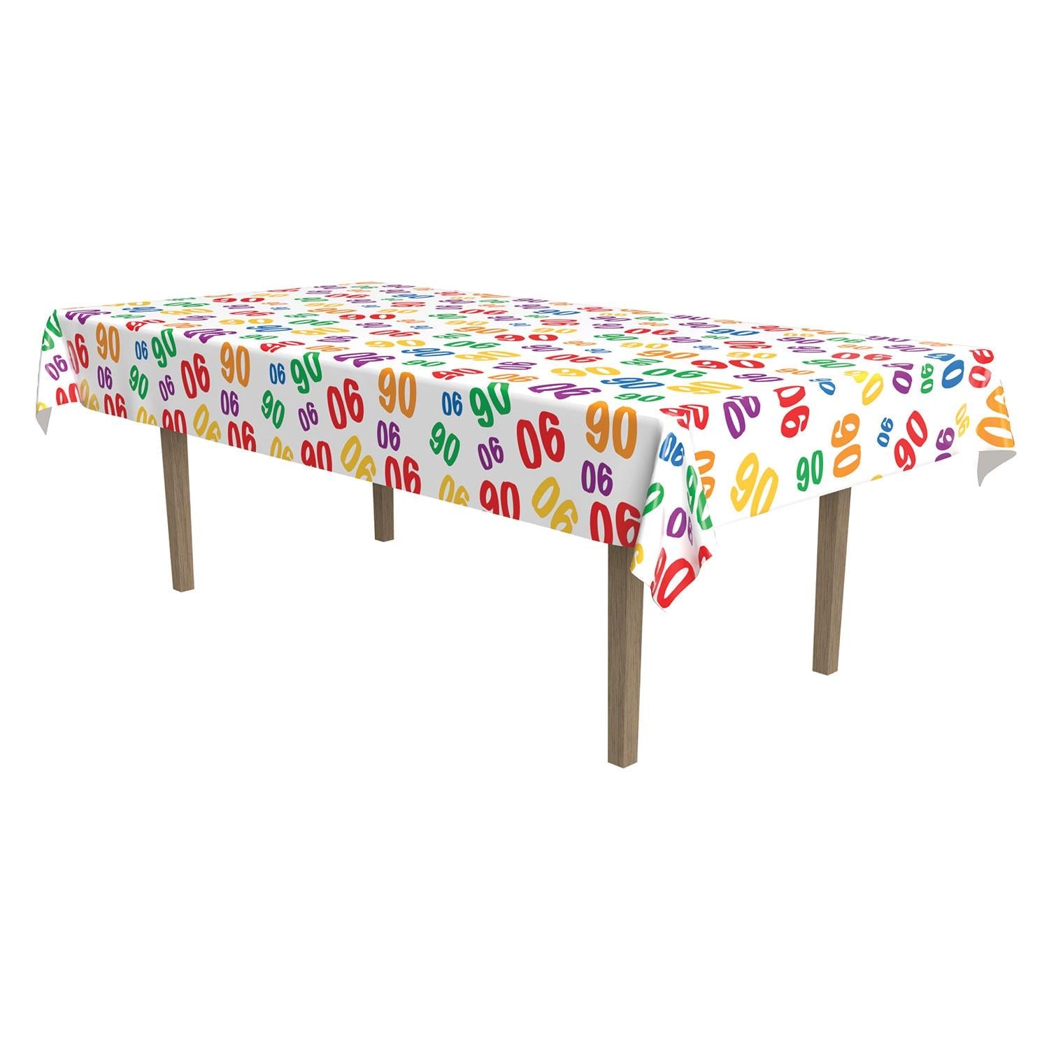 12 Pack Beistle 90th Birthday Party Table Covers - Premium Disposable Decorations for Milestone Celebrations, Anniversaries & Retirement Parties