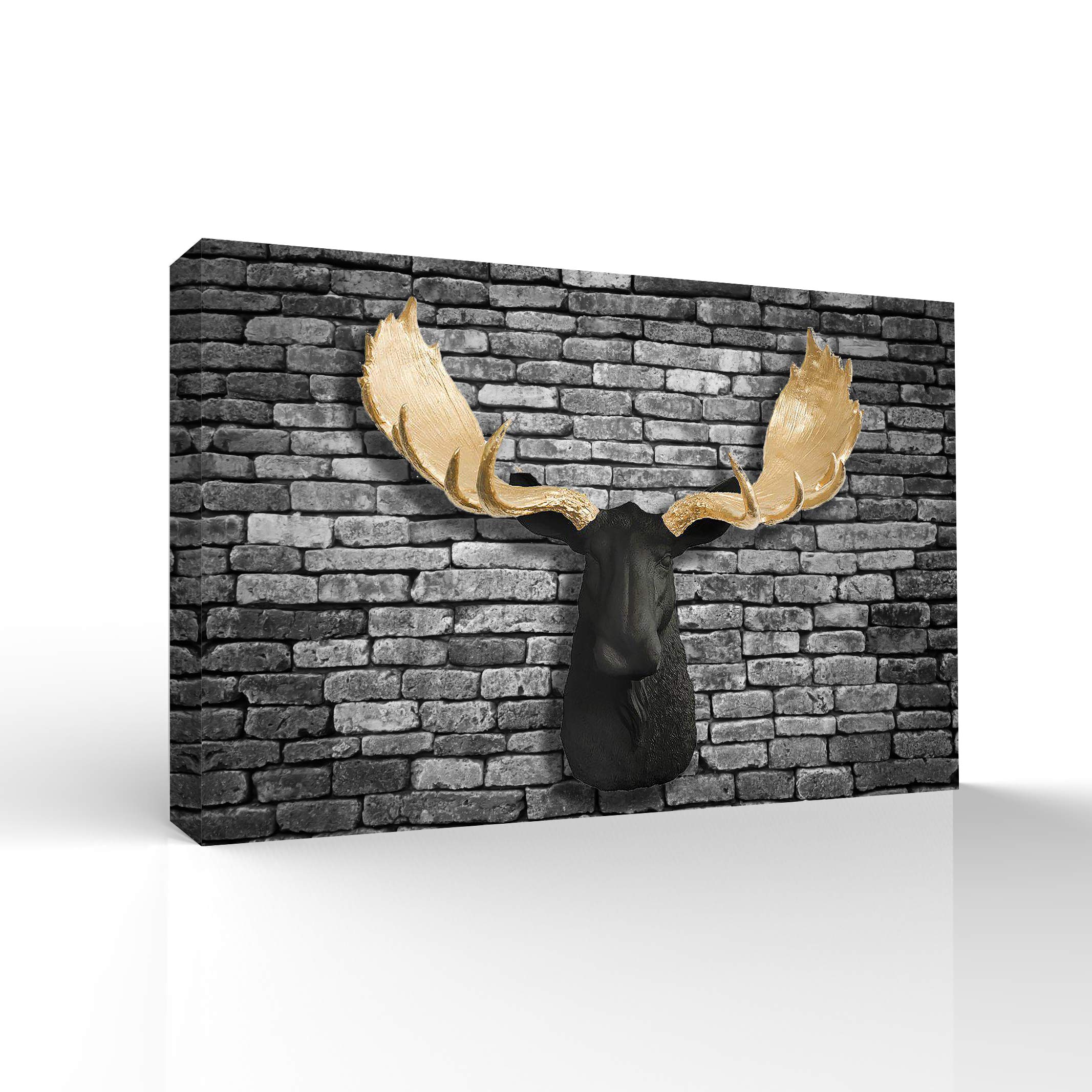 Wall26 Canvas Wall Art - Deer Animal Horn Giclee Painting - 24x36 Inches - Modern Home Decor for Bedroom, Living Room, and Office