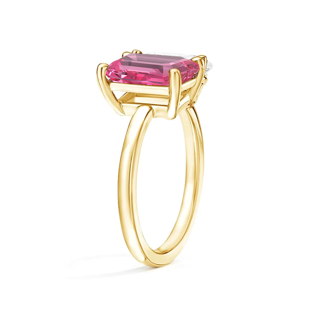 Personalized Pink Tourmaline Toi et Moi Ring - Custom Birthstone Anniversary Jewelry for Couples, Women's Romantic Gift for Valentine's Day, Engagement or Special Occasions